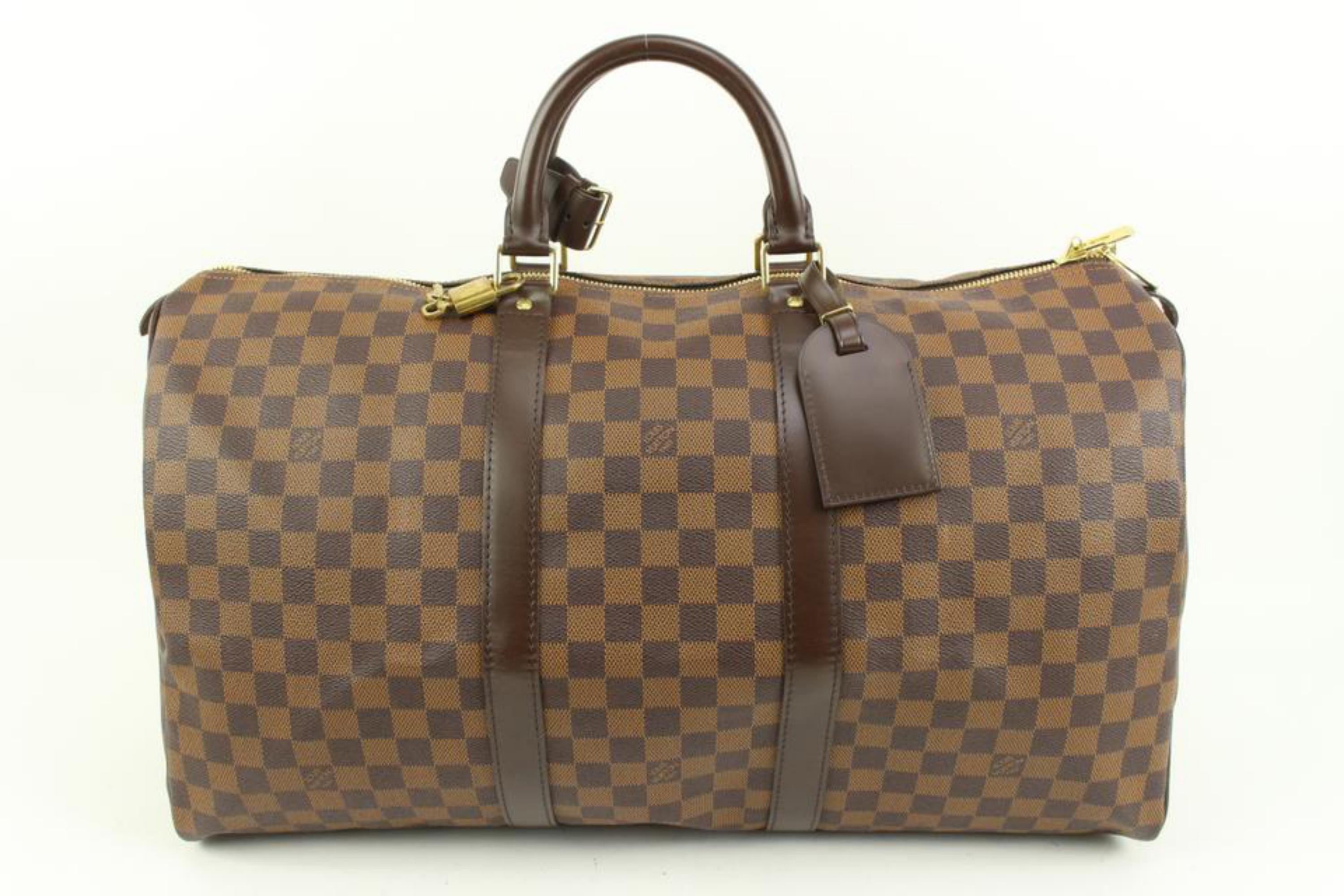 Louis Vuitton Damier Ebene Keepall 50 Duffle Bag 6lz425s For Sale 3