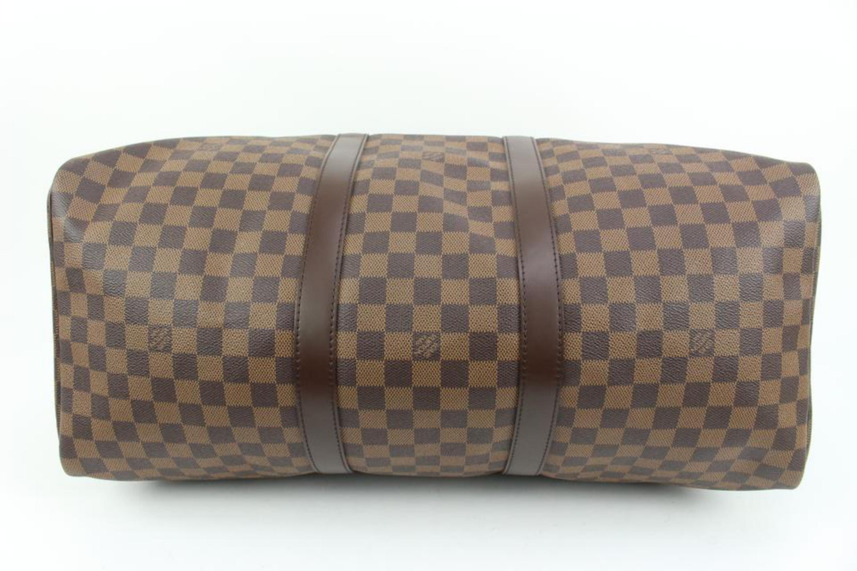 Louis Vuitton Damier Ebene Keepall 50 Duffle Travel Bag 41lk75 For Sale 5