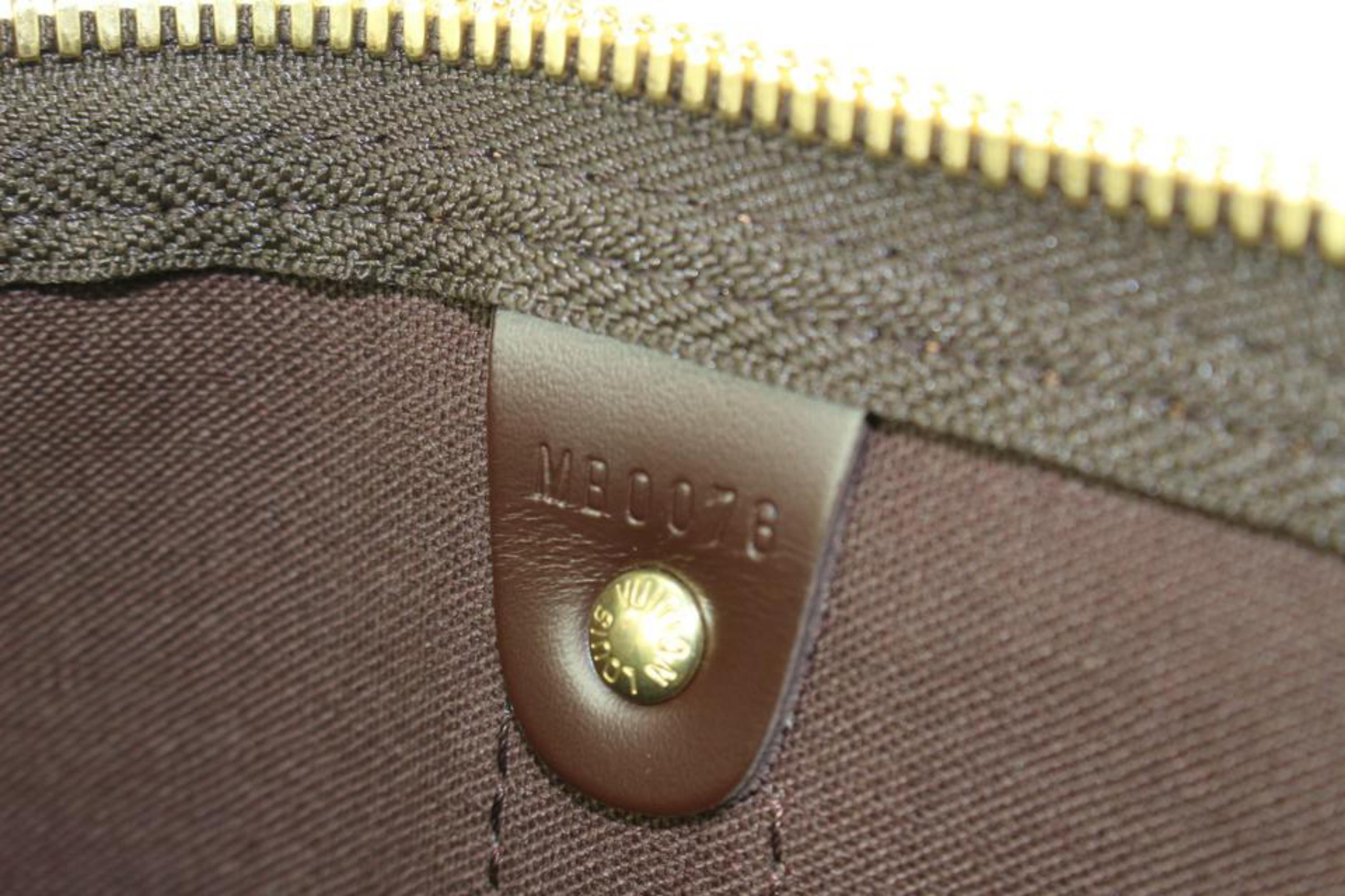 Brown Louis Vuitton Damier Ebene Keepall 50 Duffle Travel Bag 41lk75 For Sale