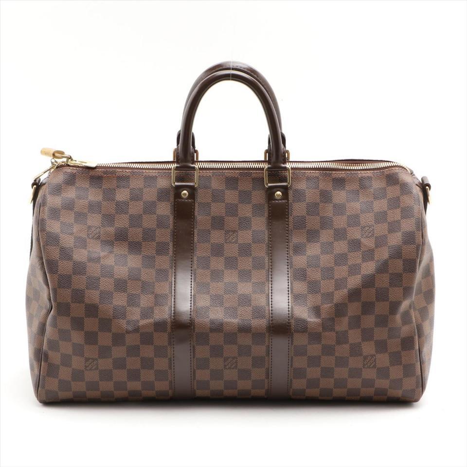 Louis Vuitton Damier Ebene Keepall Bandouliere 45 Boston Duffle GM 861466 In Good Condition In Dix hills, NY