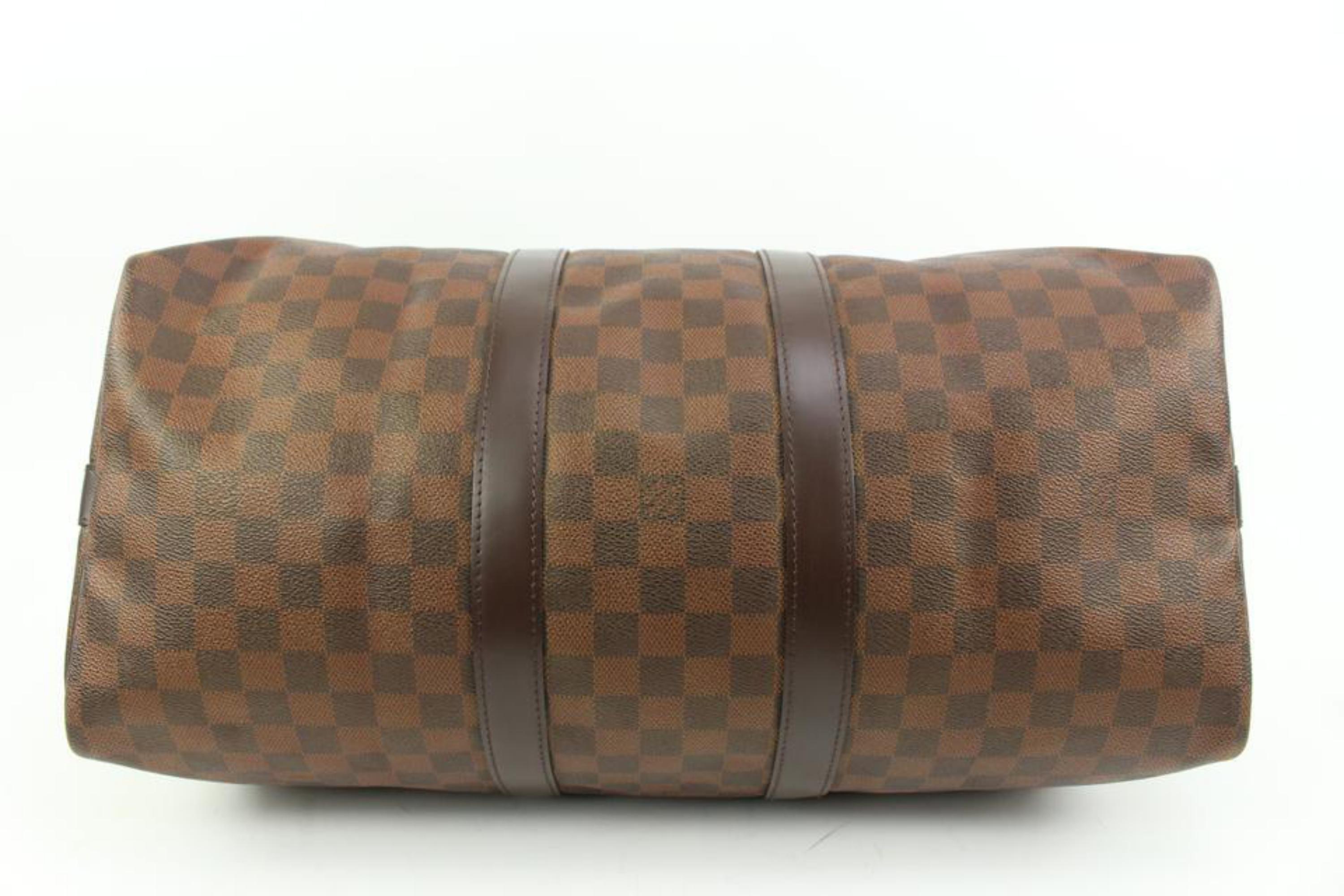 Louis Vuitton Damier Ebene Keepall Bandouliere 45 Duffle Bag with Strap 63lv315s 4