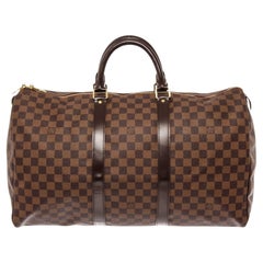 Vintage Louis Vuitton Damier Ebene Keepall Bandouliere 50 Duffle Bag