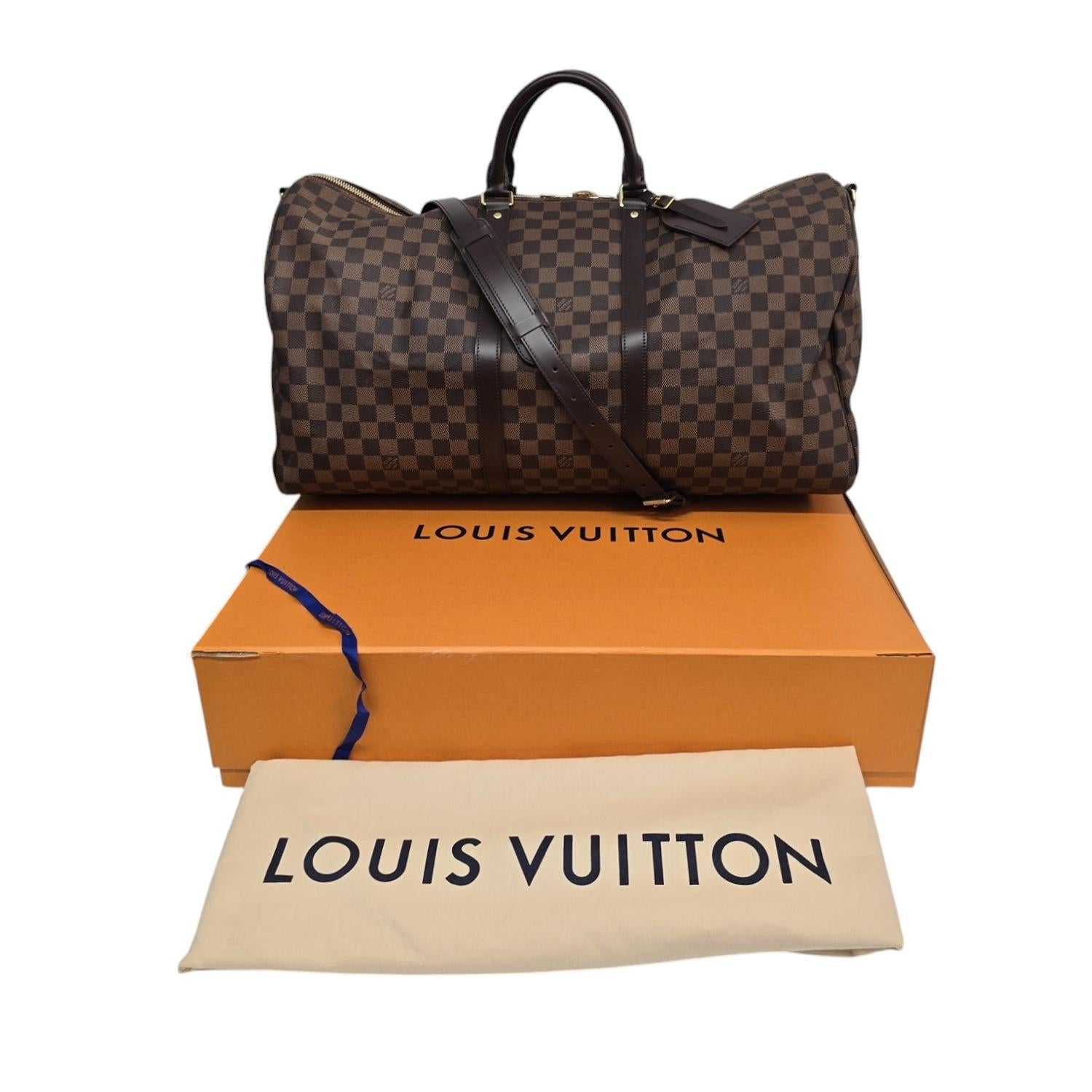 Louis Vuitton Damier Ebene Keepall Bandoulière 55 Duffel 2