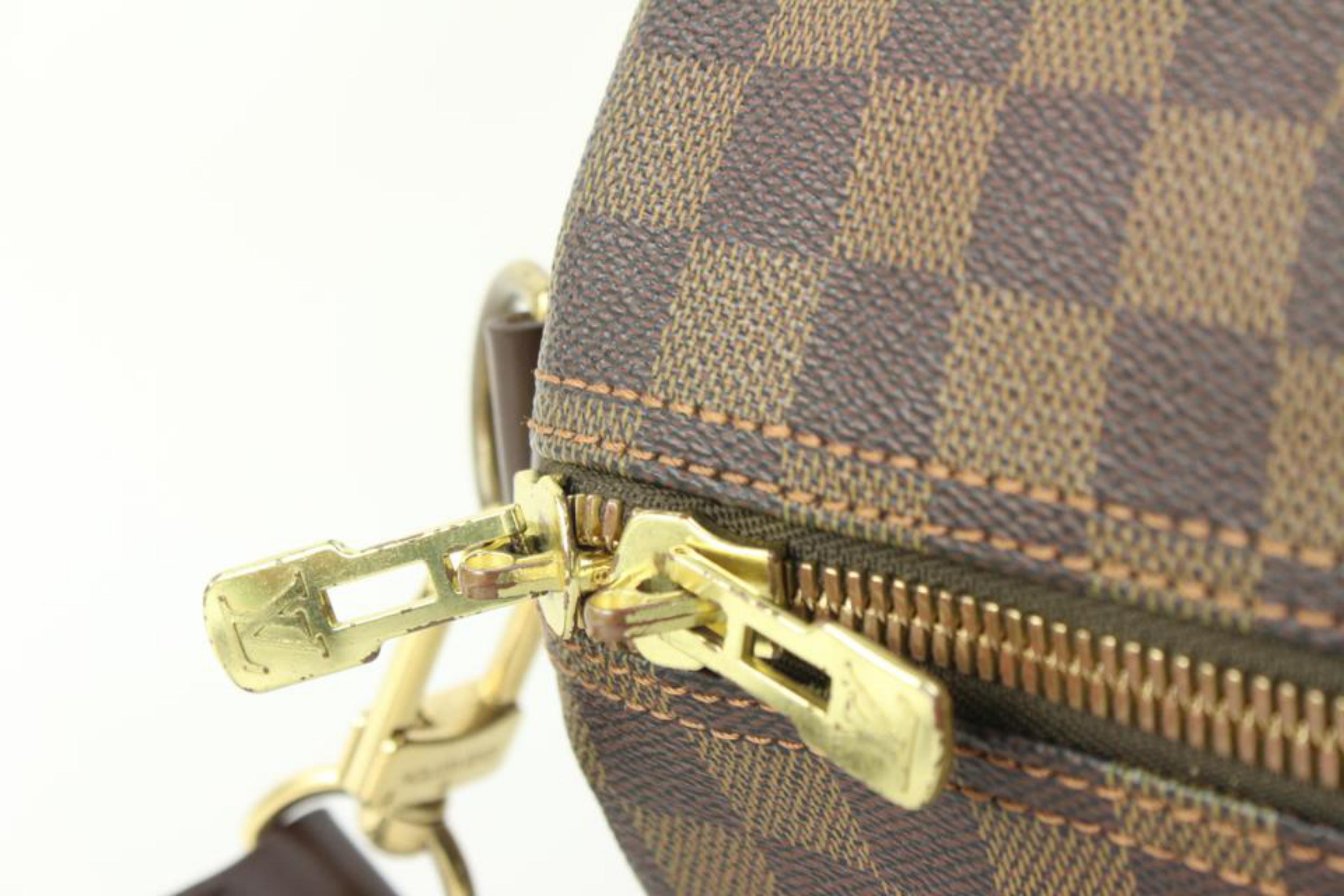 Louis Vuitton Damier Ebene Keepall Bandouliere 55 Duffle Bag with Strap 99lk729s For Sale 2