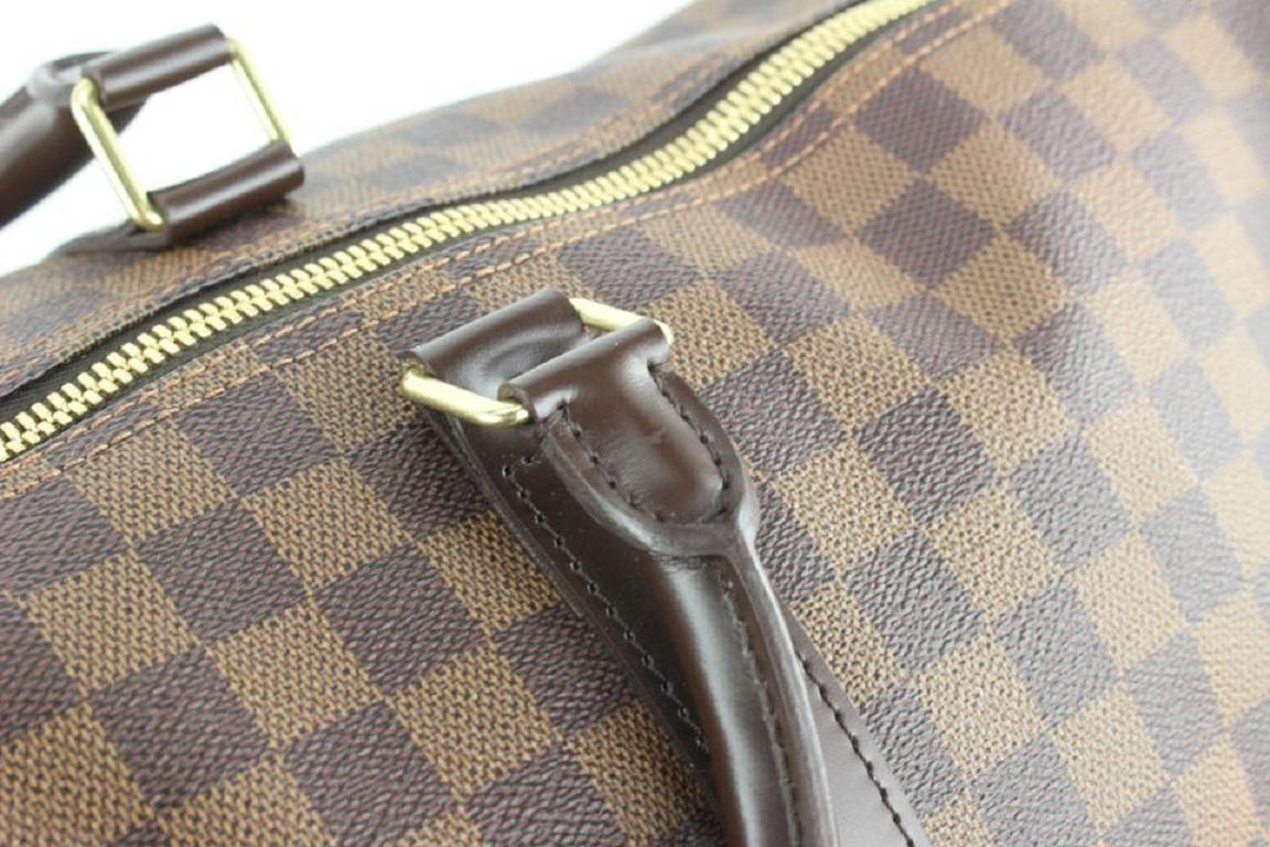 Louis Vuitton Damier Ebene Keepall Bandouliere 55 Duffle Bag with Strap 9lv62  6