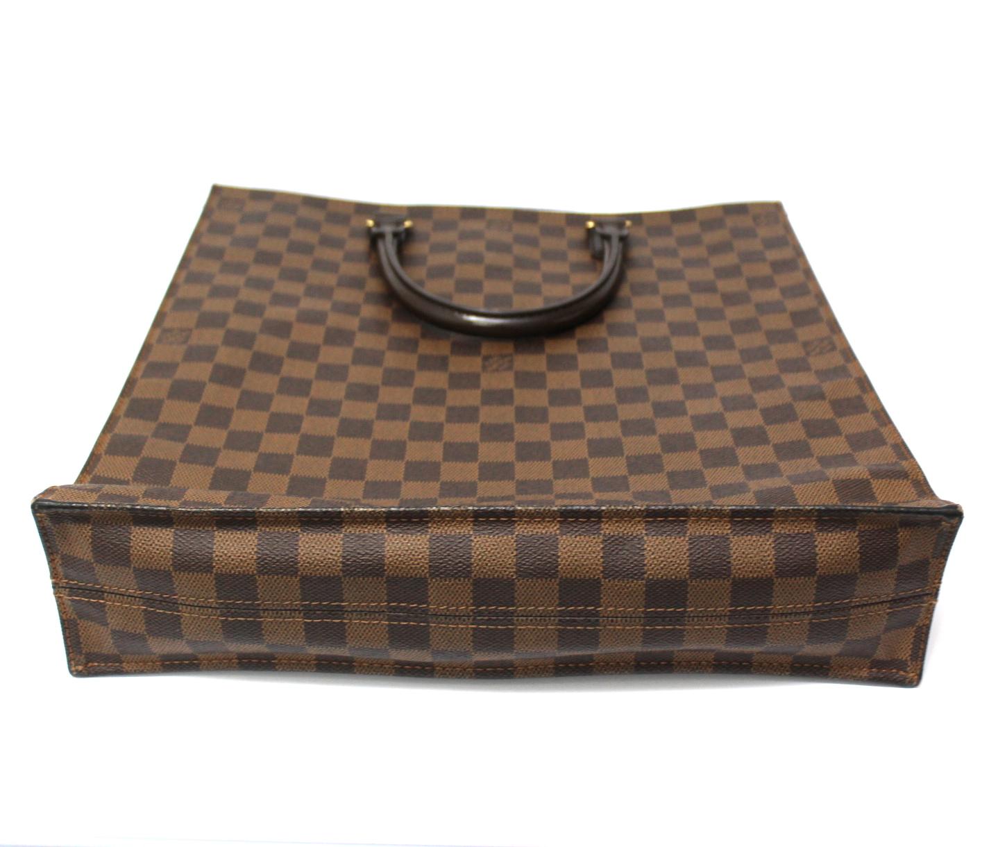 Black Louis Vuitton Damier Ebene Leather Sac Plat Bag