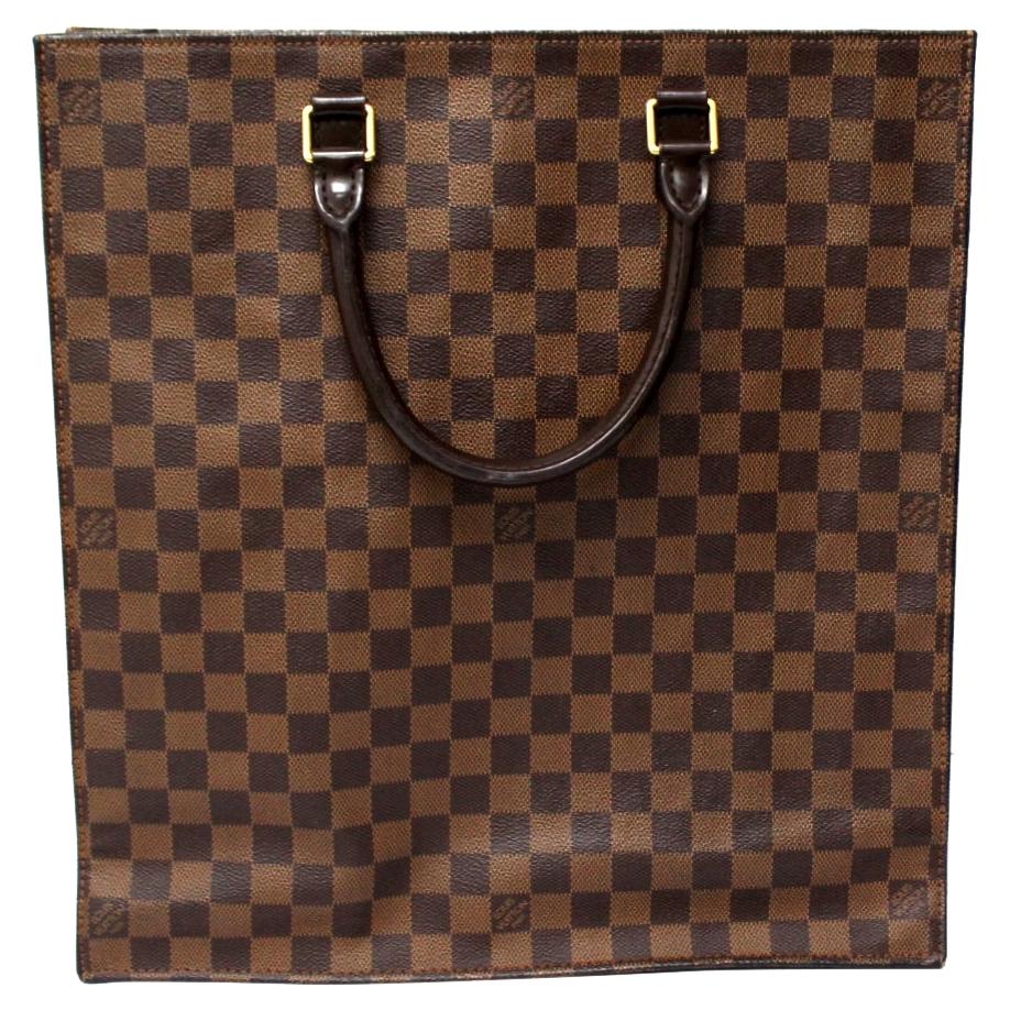 Louis Vuitton Damier Ebene Leather Sac Plat Bag