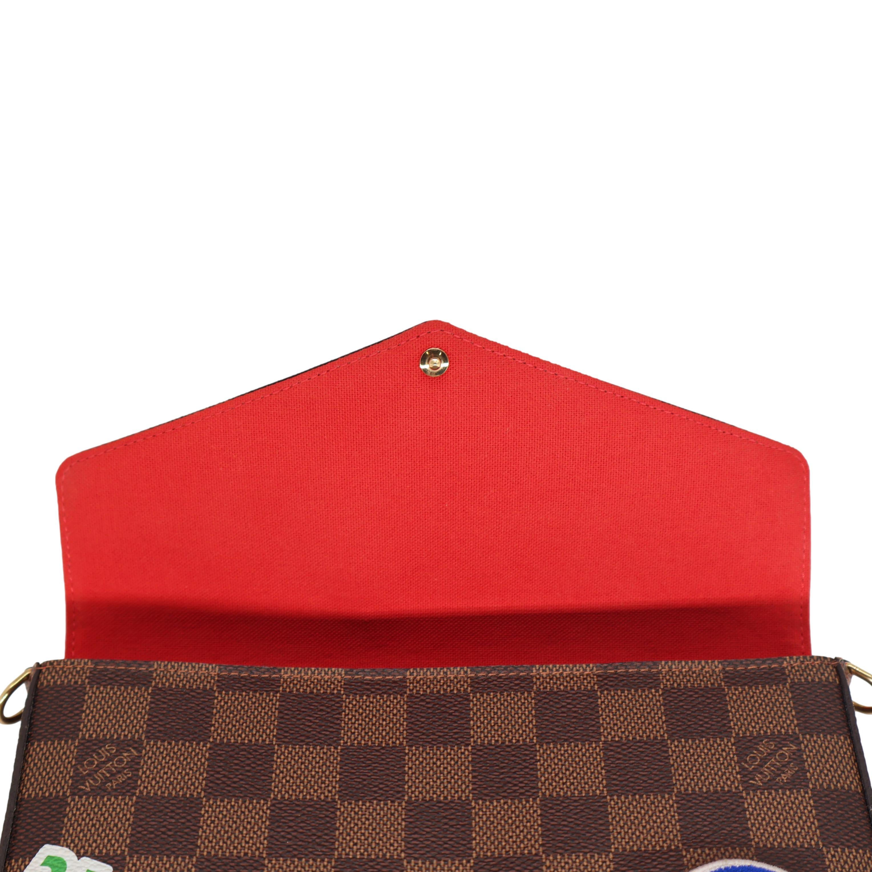 Louis Vuitton Damier Ebene Limited Edition World Tour Pochette Félicie GM, 2018. For Sale 7