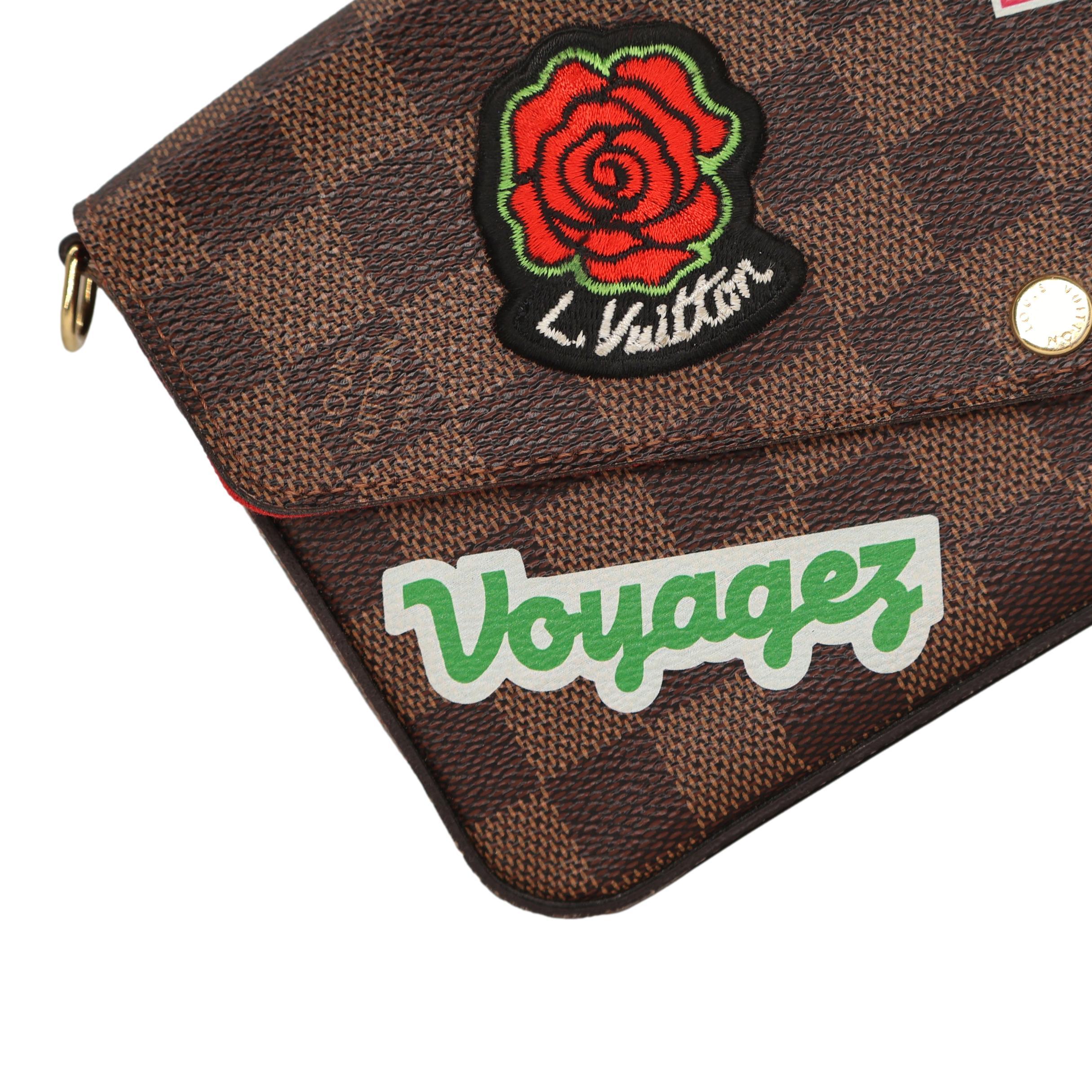 Louis Vuitton Damier Ebene Limited Edition World Tour Pochette Félicie GM, 2018. 3
