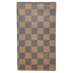 Louis Vuitton - Portefeuille à carreaux longs à deux volets en damier ébène 861589