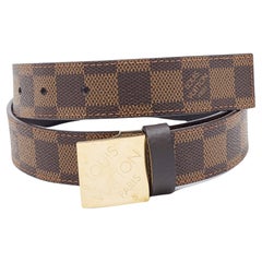 Louis Vuitton Damier Ebene LV Paris Buckle Belt 75CM