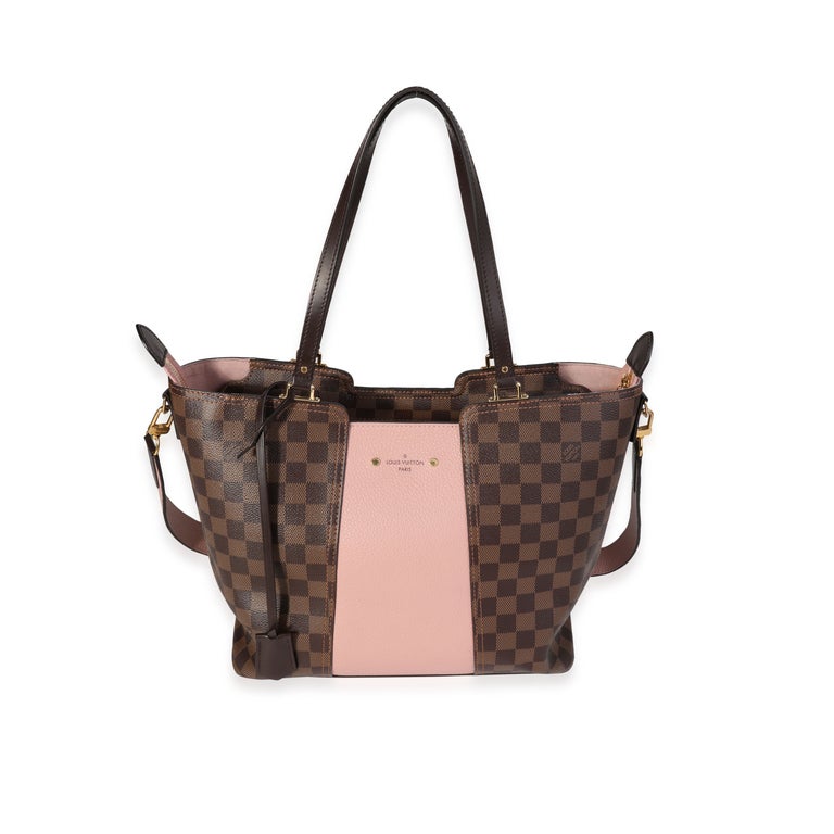 Louis Vuitton Damier Ebene and Magnolia Jersey Tote For Sale at 1stDibs
