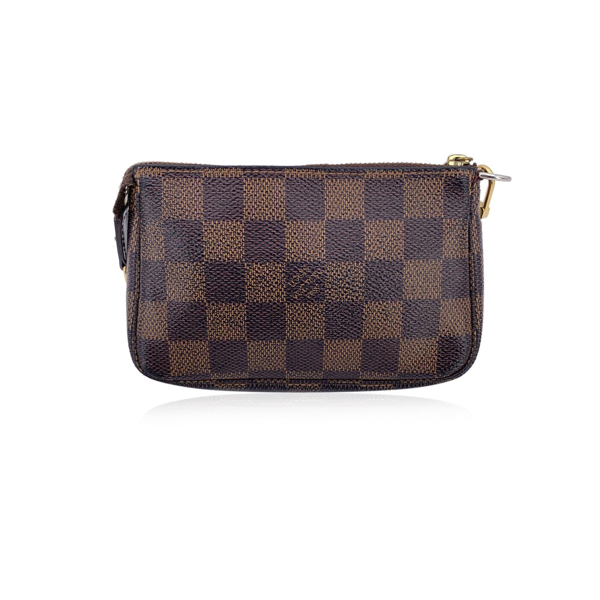 Black Louis Vuitton Damier Ebene Mini Pochette Accessoires Pouch Bag