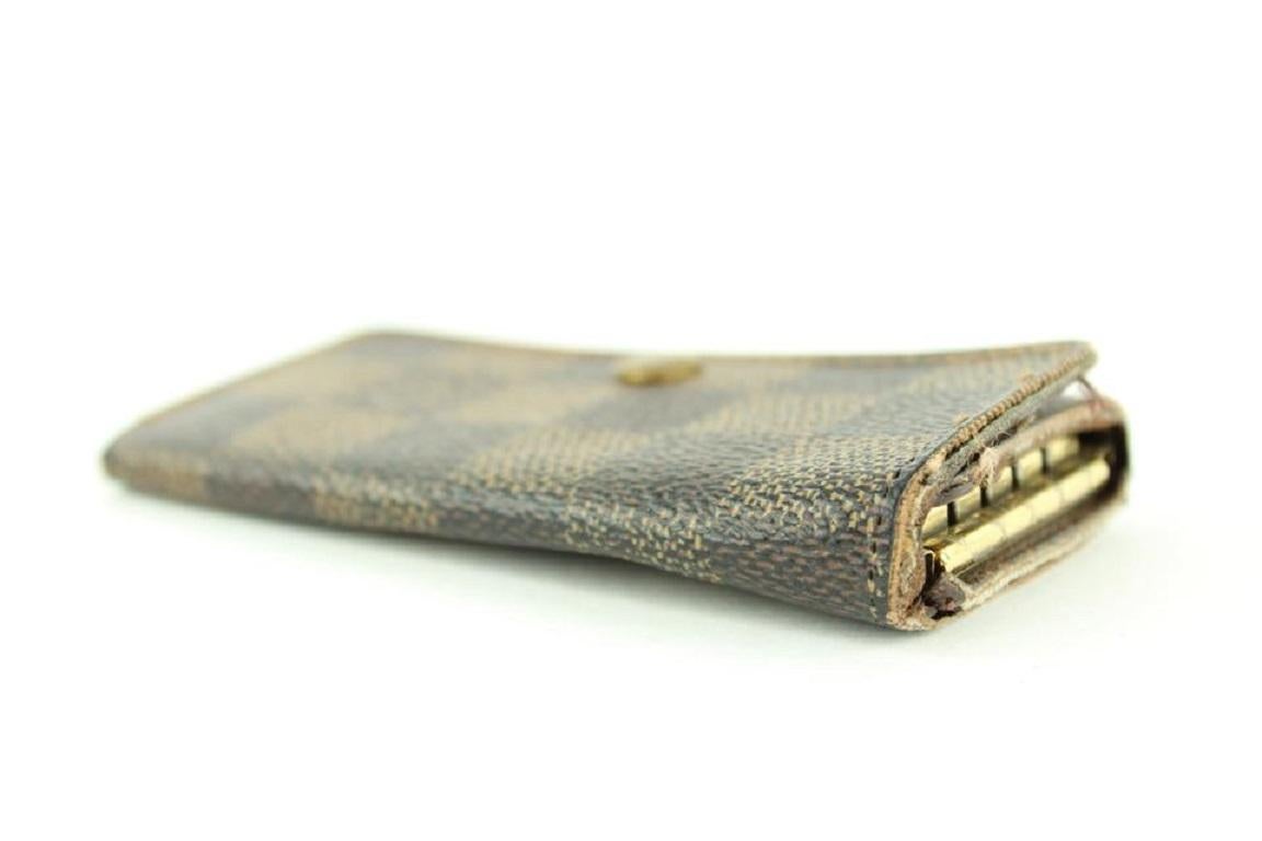 Brown Louis Vuitton Damier Ebene Multicles 4 Key Holder Wallet case 348lvs520 For Sale