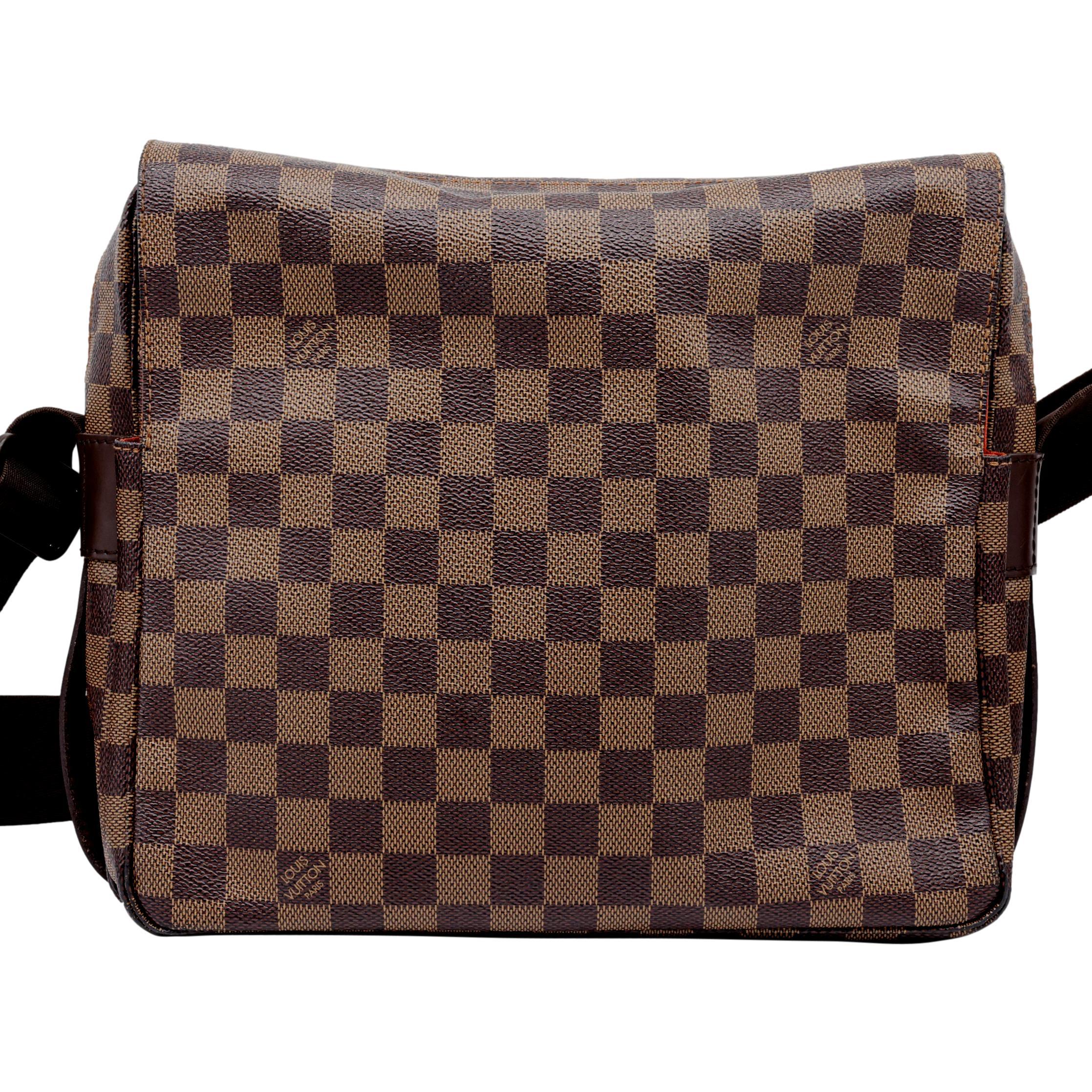 Louis Vuitton Damier Ebene Naviglio Messenger Crossbody Shoulder GM Bag, 2005. This versatile bag was first introduced in the 1970's by Vuitton as various sized bags were needed for travel, coining the name 