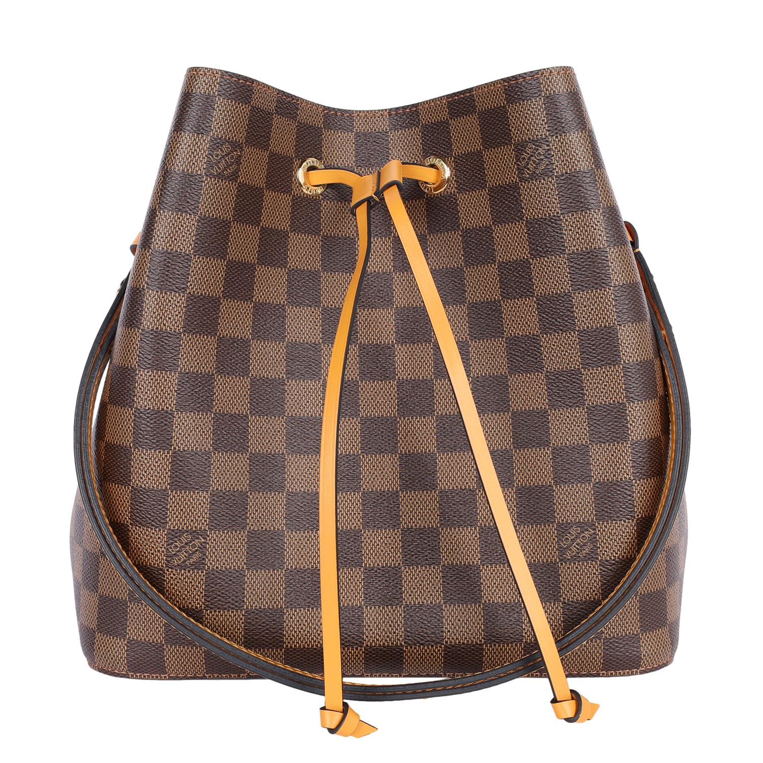 LOUIS VUITTON Damier Ebene Neonoe MM Safran Marrón en venta