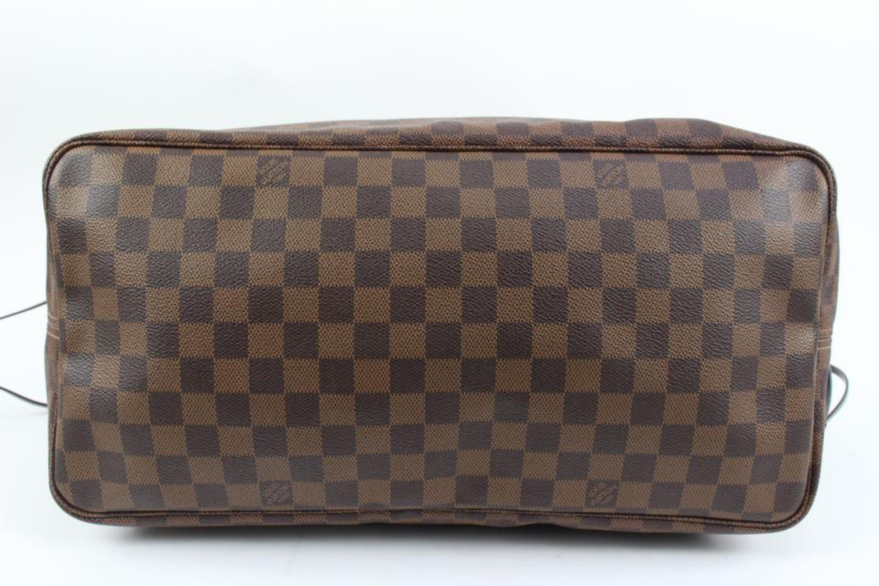 Brown Louis Vuitton Damier Ebene Neverfull GM Tote Bag 29lv223s For Sale