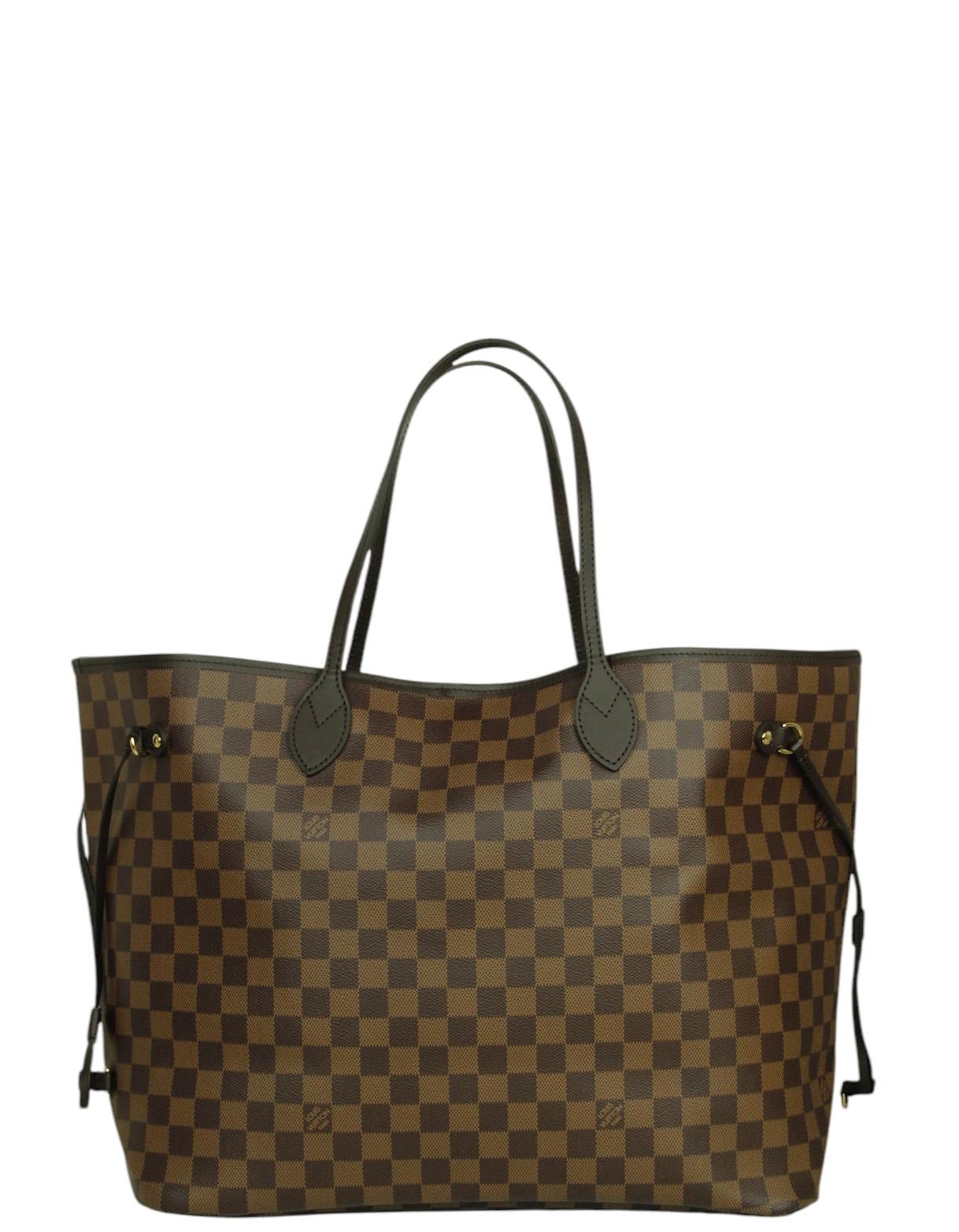 Black Louis Vuitton Damier Ebene Neverfull GM Tote Bag w/ Insert