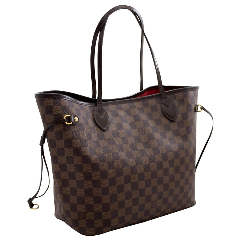 Louis Vuitton Neverfull PM Tote Bag - Damier Ebene Canvas , Red Interior at  1stDibs