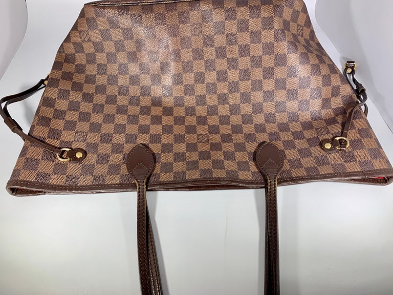 Louis Vuitton Damier Ebene Neverfull MM Shoulder Bag Canvas Purse Excellent  For Sale 6