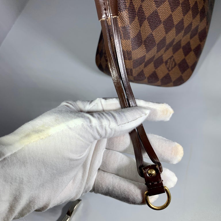 Louis Vuitton Damier Ebene Neverfull MM Shoulder Bag Canvas Purse Excellent  For Sale 3
