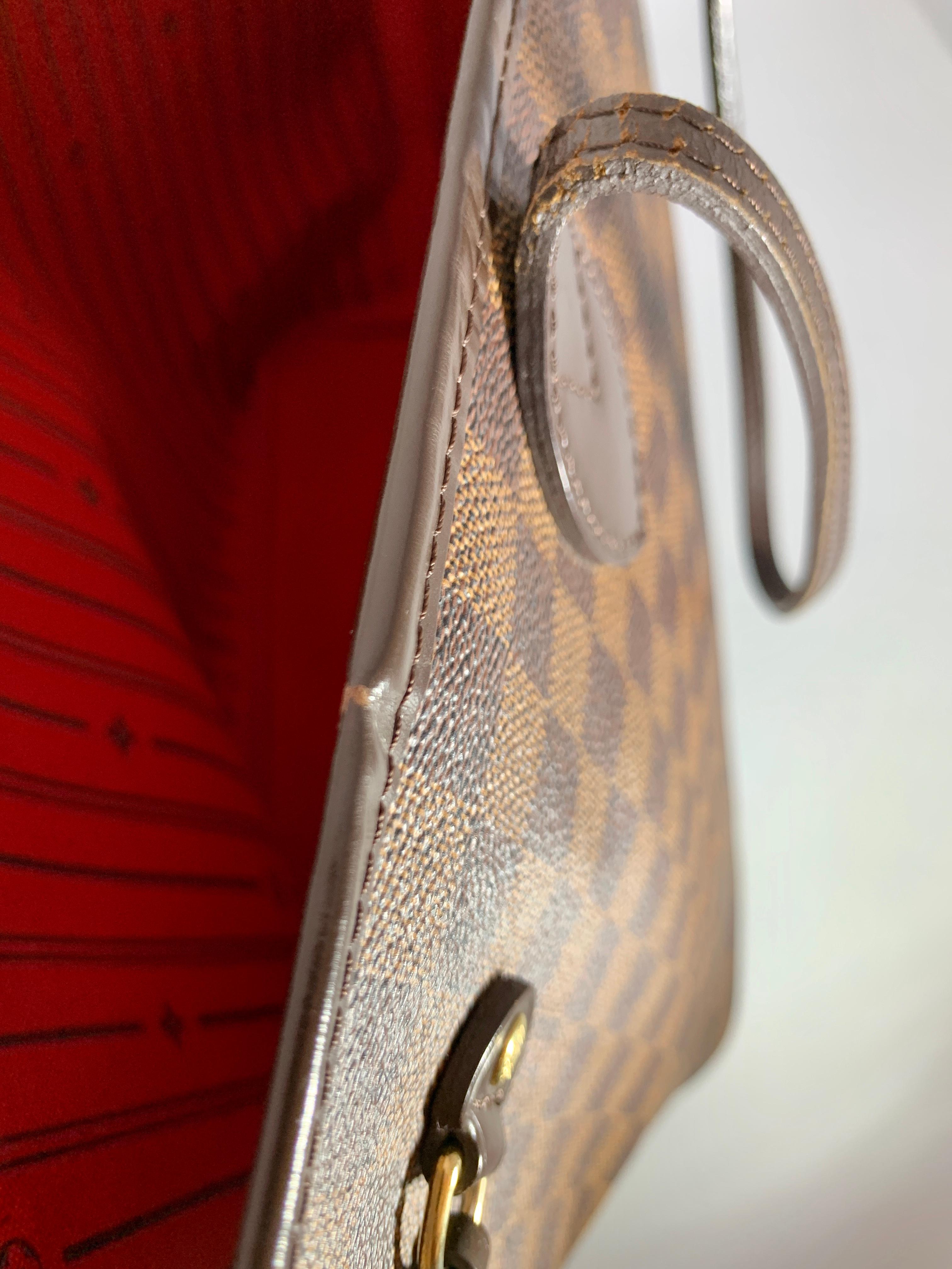 Louis Vuitton Damier Ebene Neverfull MM Shoulder Bag Canvas Purse.  1