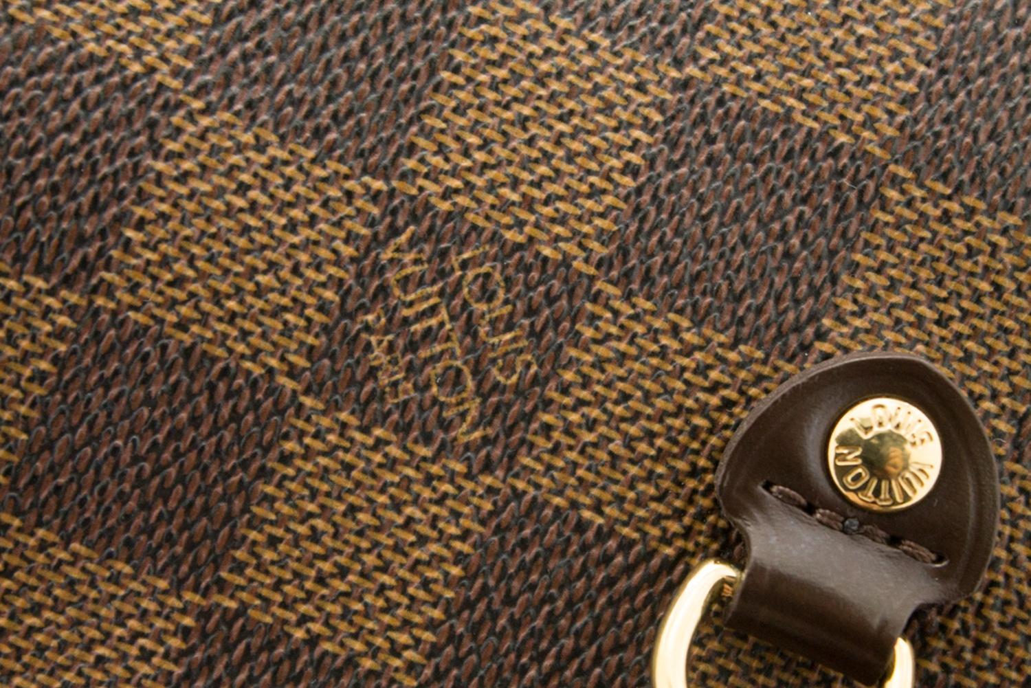 Louis Vuitton Damier Ebene Neverfull MM Shoulder Bag Canvas Purse Leather 7