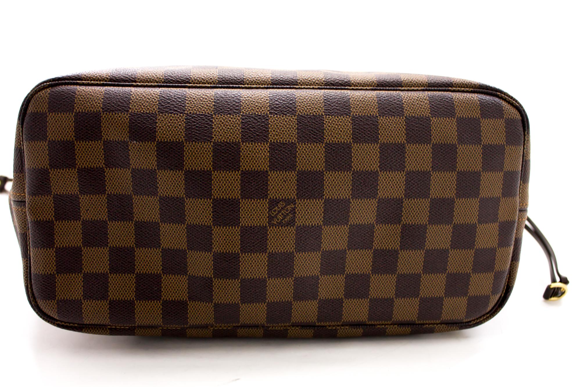 Louis Vuitton Damier Ebene Neverfull MM Shoulder Bag Canvas Purse Leather In Good Condition In Takamatsu-shi, JP