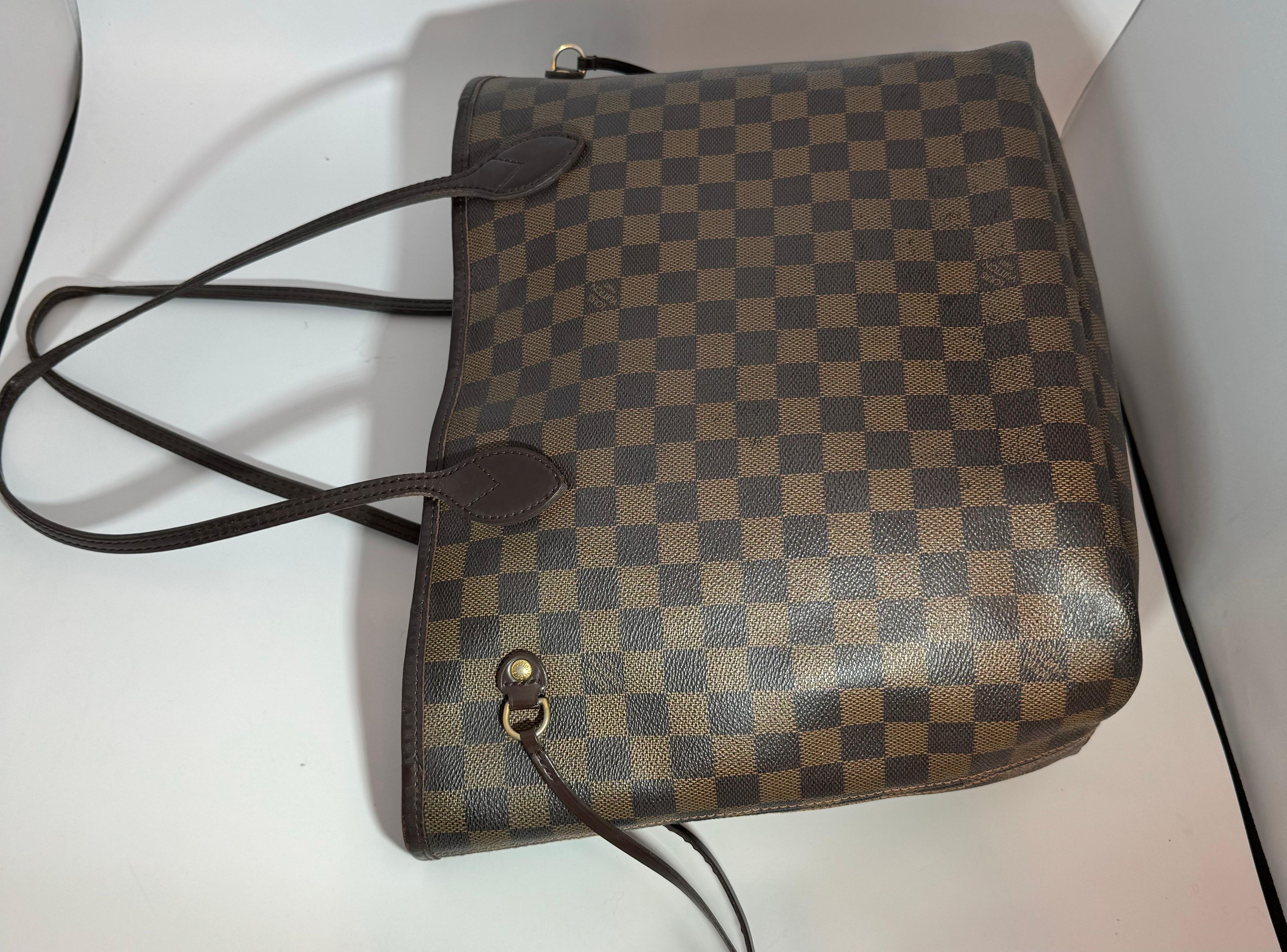 Louis Vuitton Damier Ebene Neverfull MM Shoulder Bag Canvas Purse. VI 1019 6
