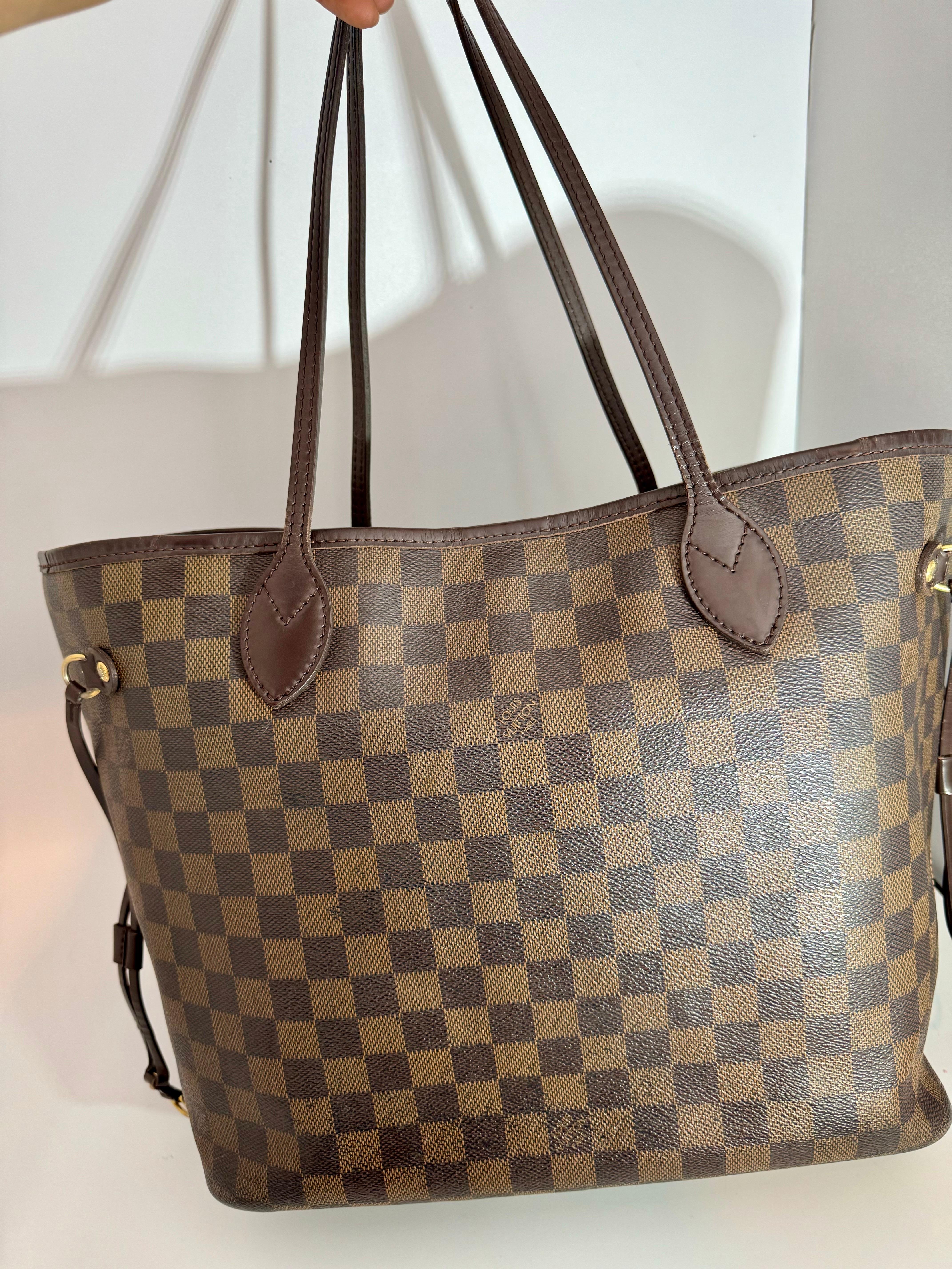 Louis Vuitton Damier Ebene Neverfull MM Shoulder Bag Canvas Purse. VI 1019 7