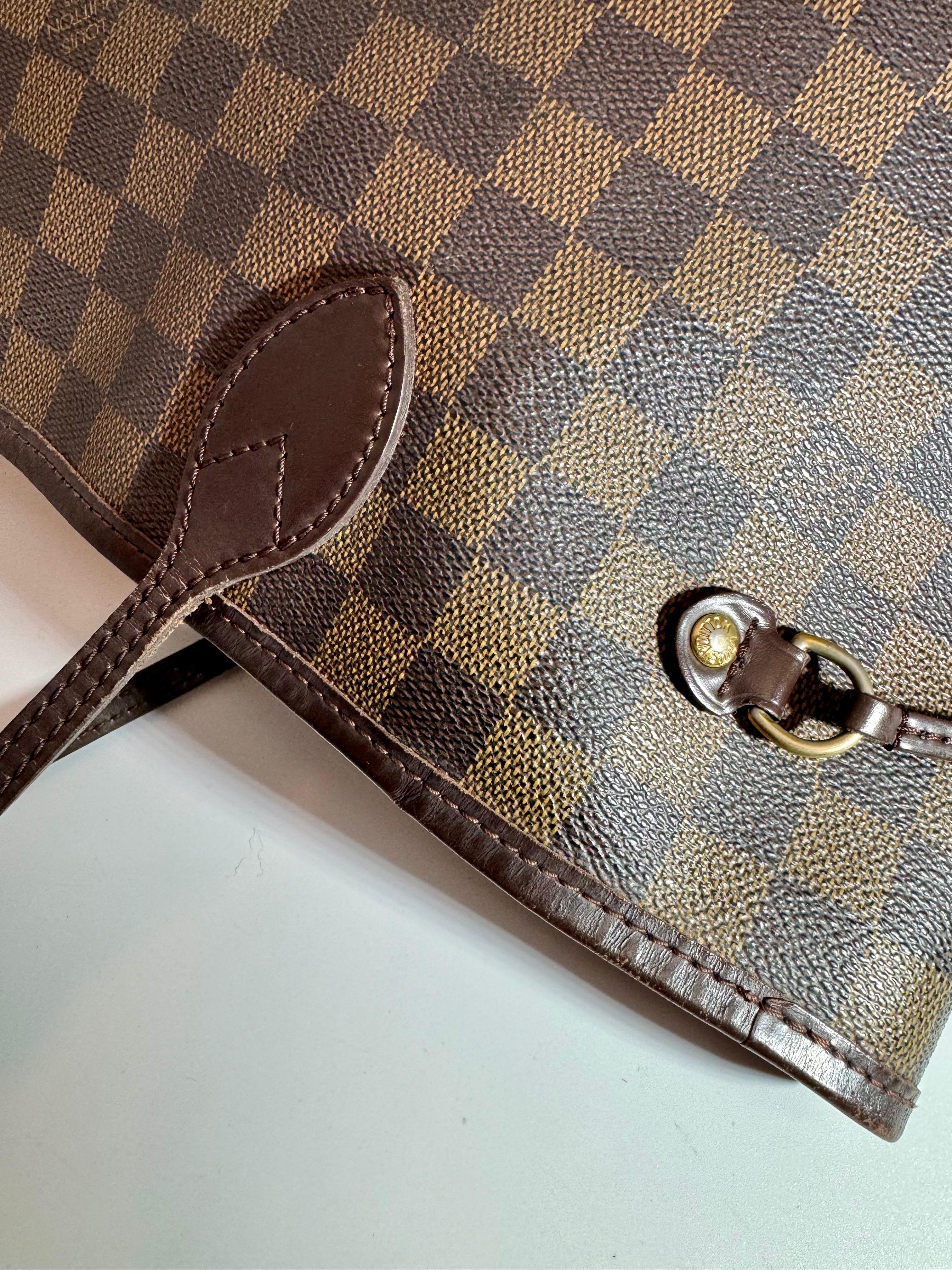 Louis Vuitton Damier Ebene Neverfull MM Shoulder Bag Canvas Purse. VI 1019 8