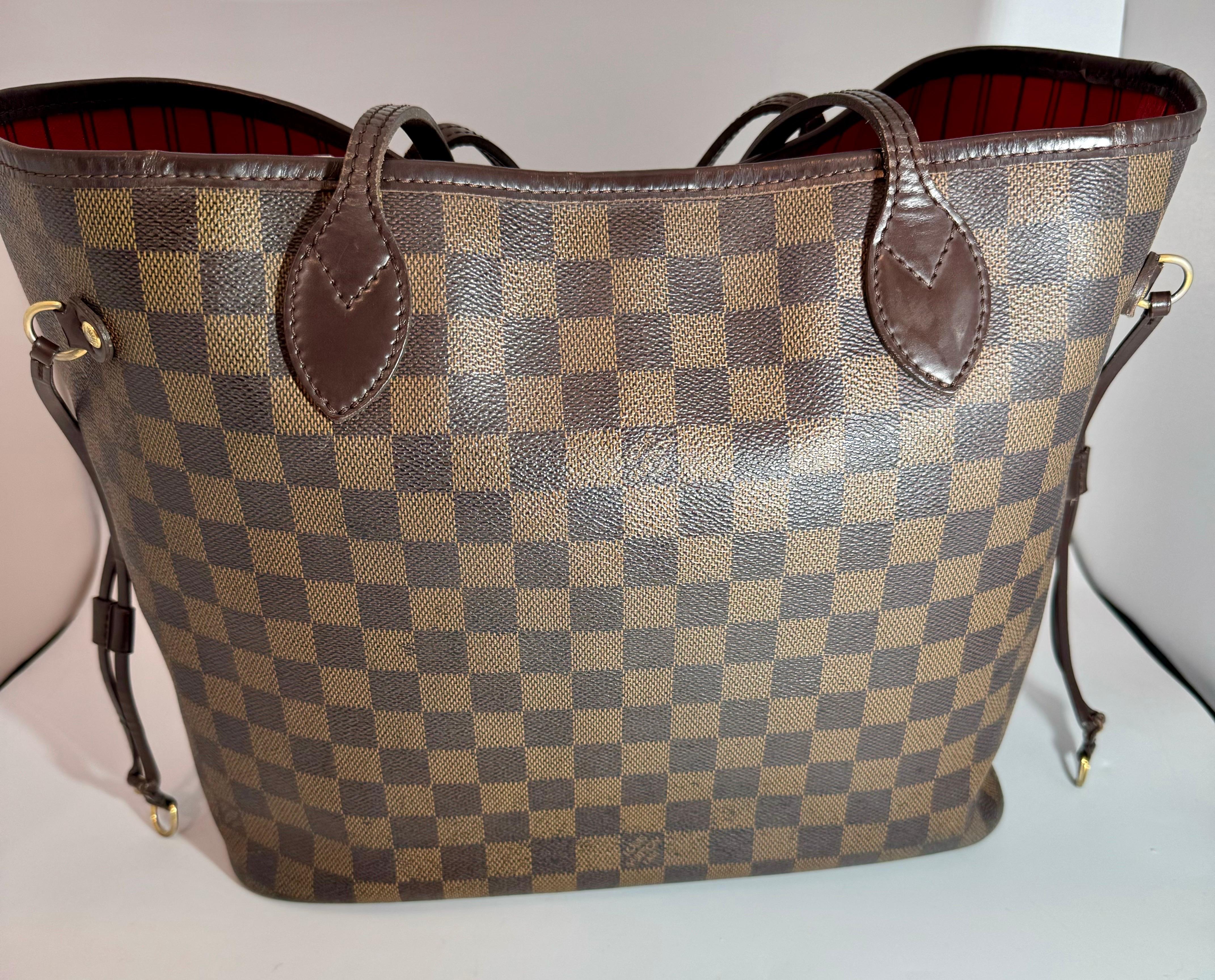 Louis Vuitton Damier Ebene Neverfull MM Shoulder Bag Canvas Purse. VI 1019 9