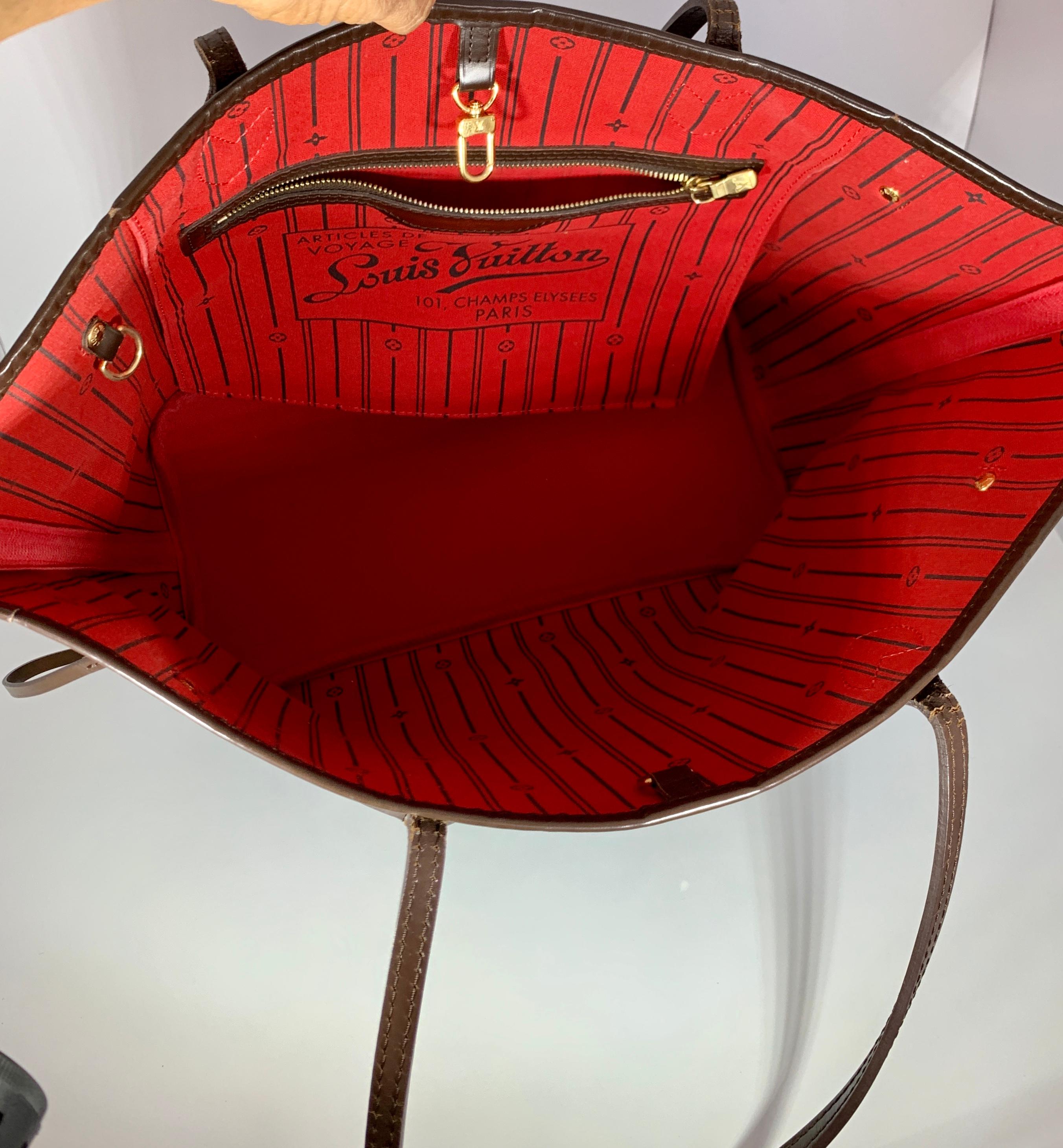 Louis Vuitton Damier Ebene Neverfull MM Shoulder Bag Canvas Purse. VI 1019 In Good Condition In New York, NY