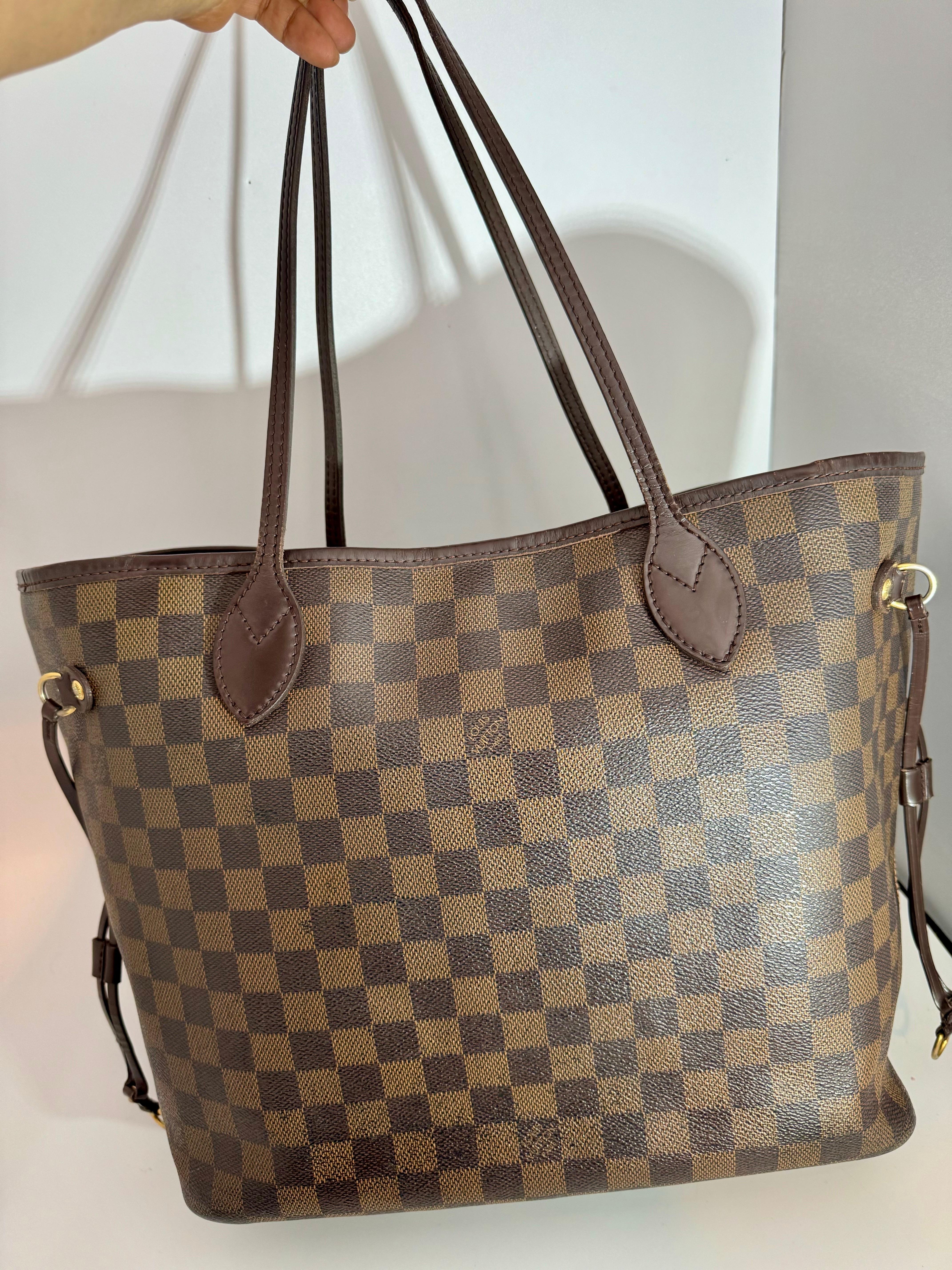 Louis Vuitton Damier Ebene Neverfull MM Shoulder Bag Canvas Purse. VI 1019 5