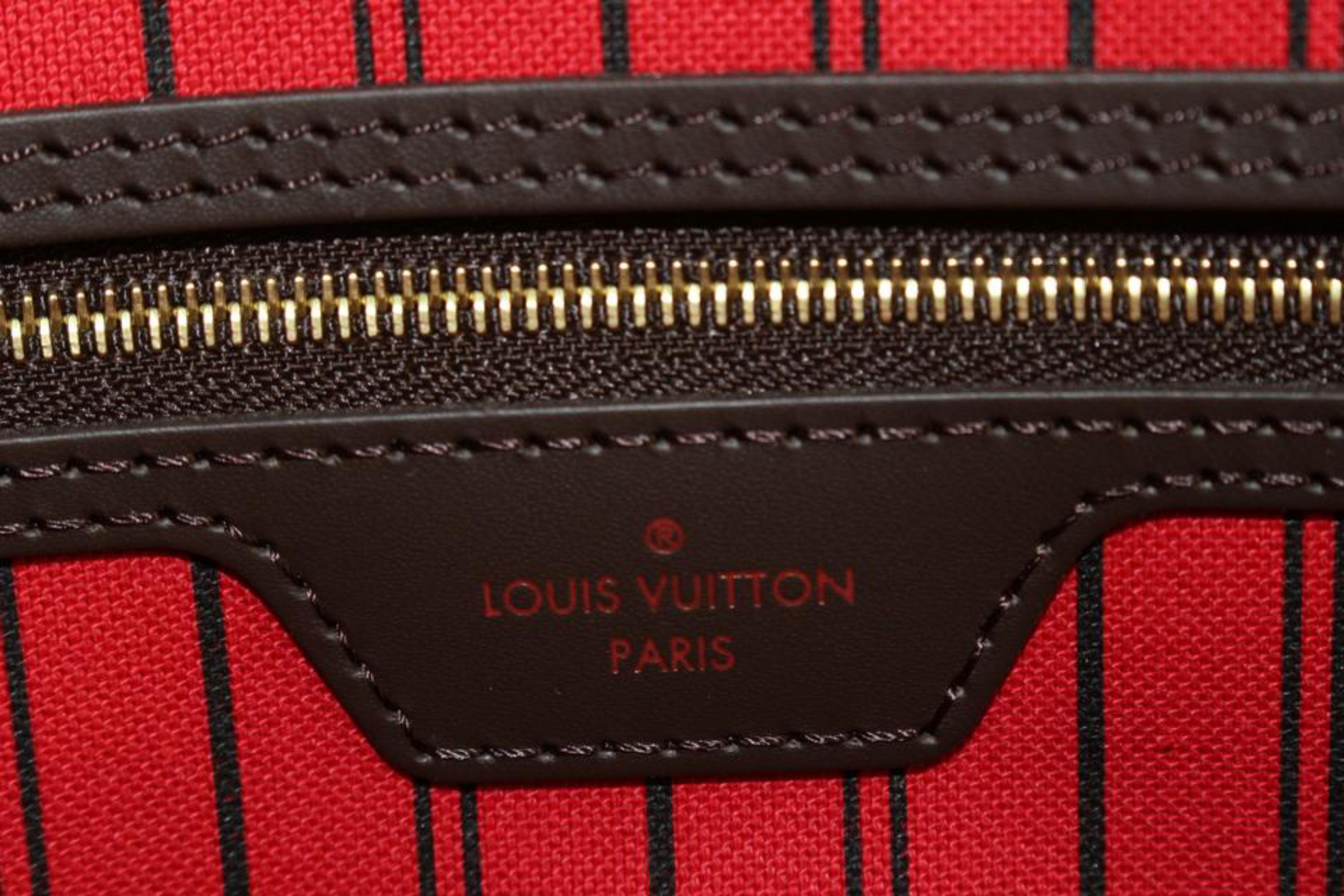 Louis Vuitton Damier Ebene Neverfull MM Tote 2lv89s 2