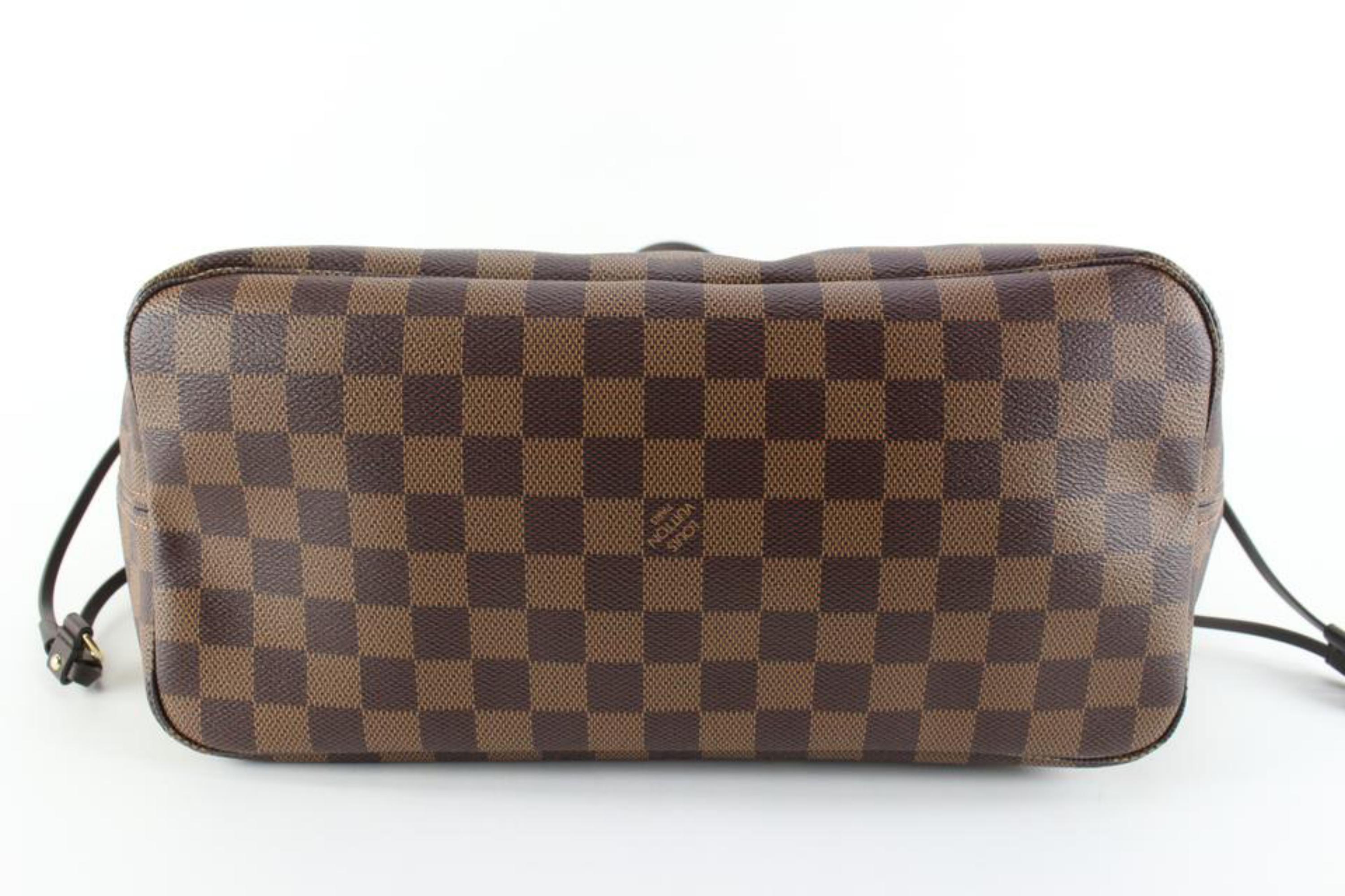 Brown Louis Vuitton Damier Ebene Neverfull MM Tote 2lv89s