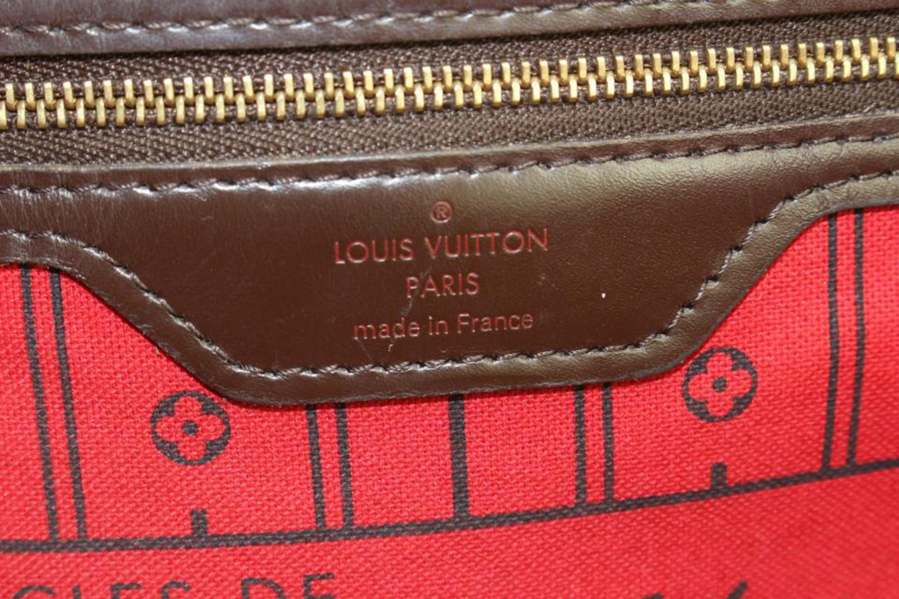 Gray Louis Vuitton Damier Ebene Neverfull MM Tote Bag 1LV1228 For Sale