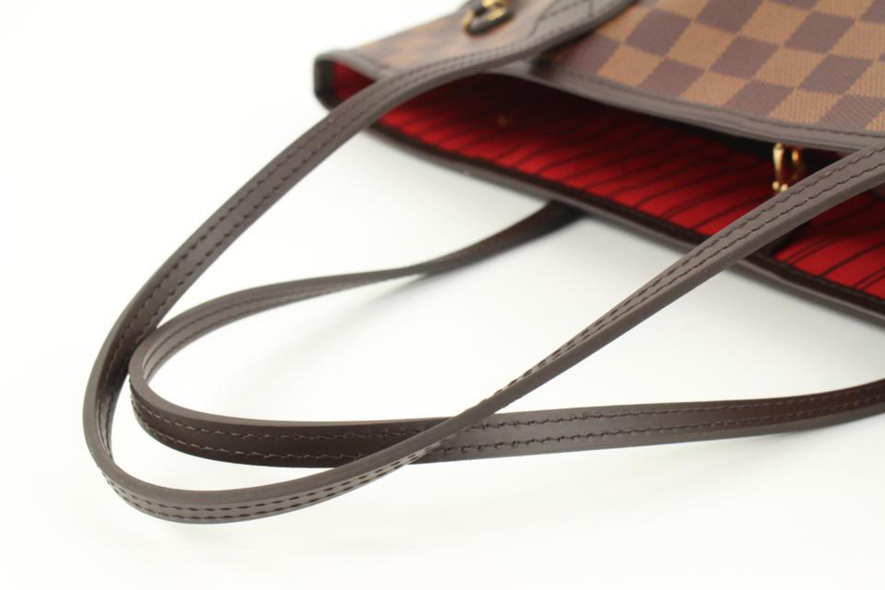 Brown Louis Vuitton Damier Ebene Neverfull MM Tote Bag 26lv217s