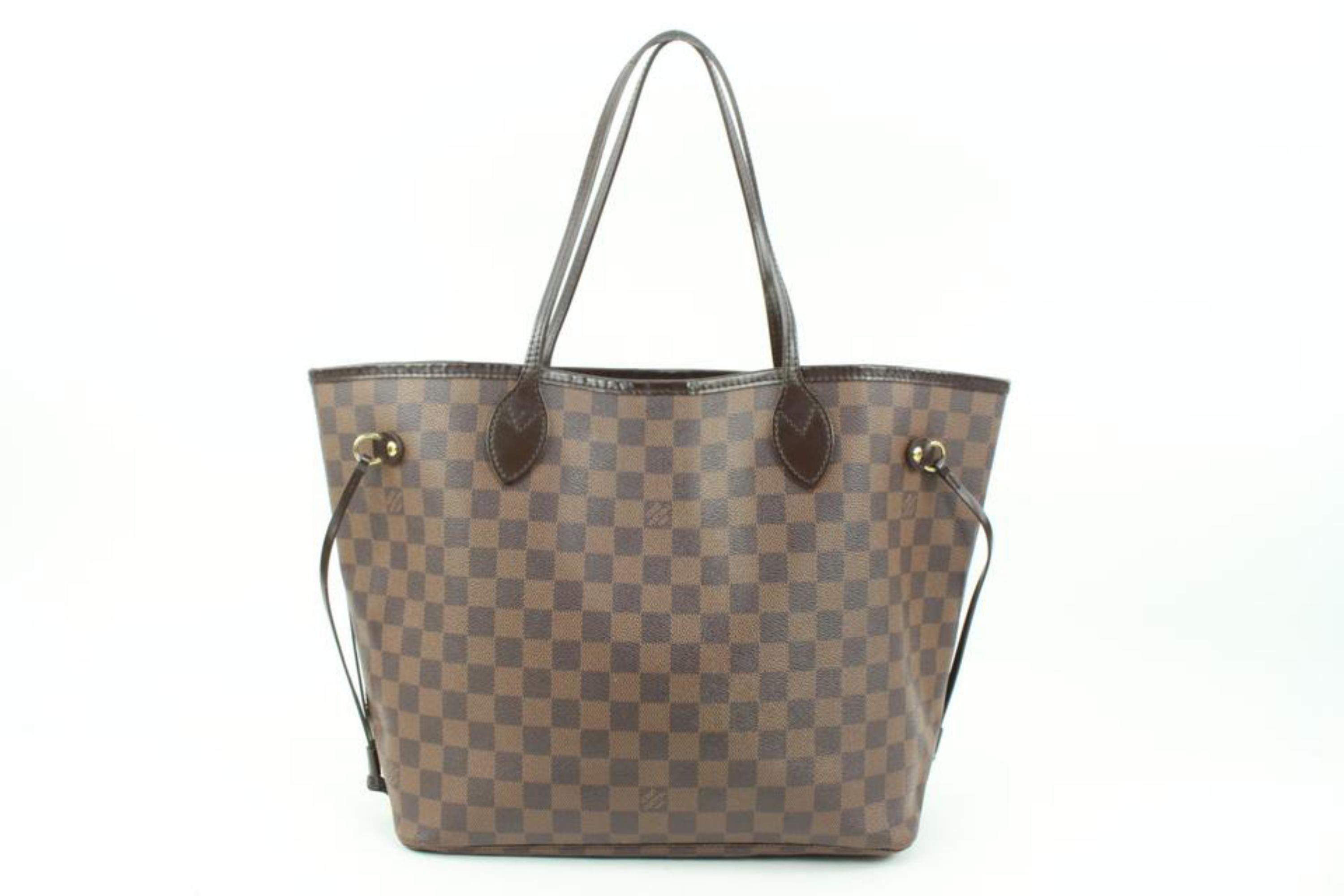 Louis Vuitton Damier Ebene Neverfull MM Tote Bag 60lv128s In Good Condition For Sale In Dix hills, NY