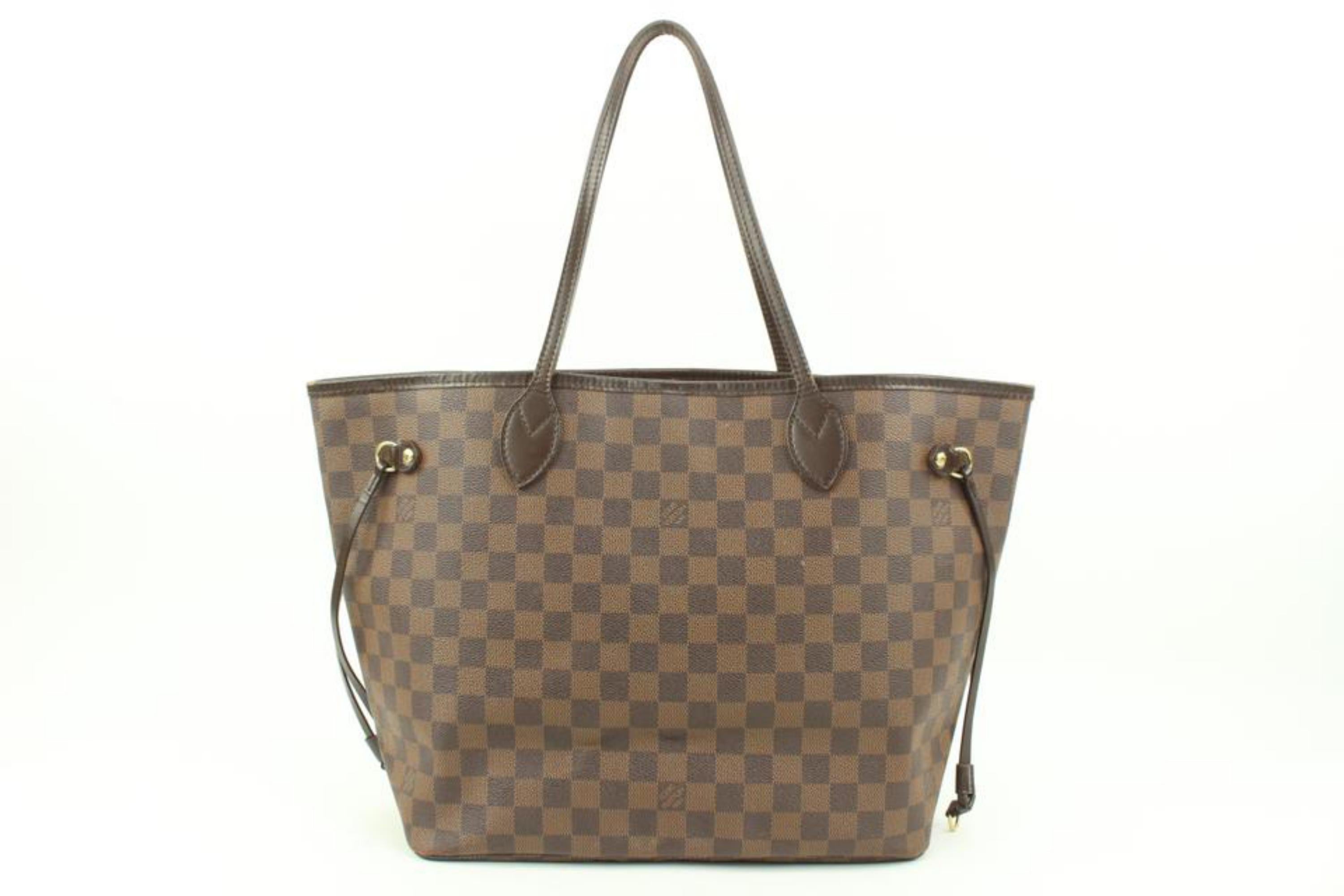 Louis Vuitton Damier Ebene Neverfull MM Tote Bag 62lv23s In Good Condition For Sale In Dix hills, NY