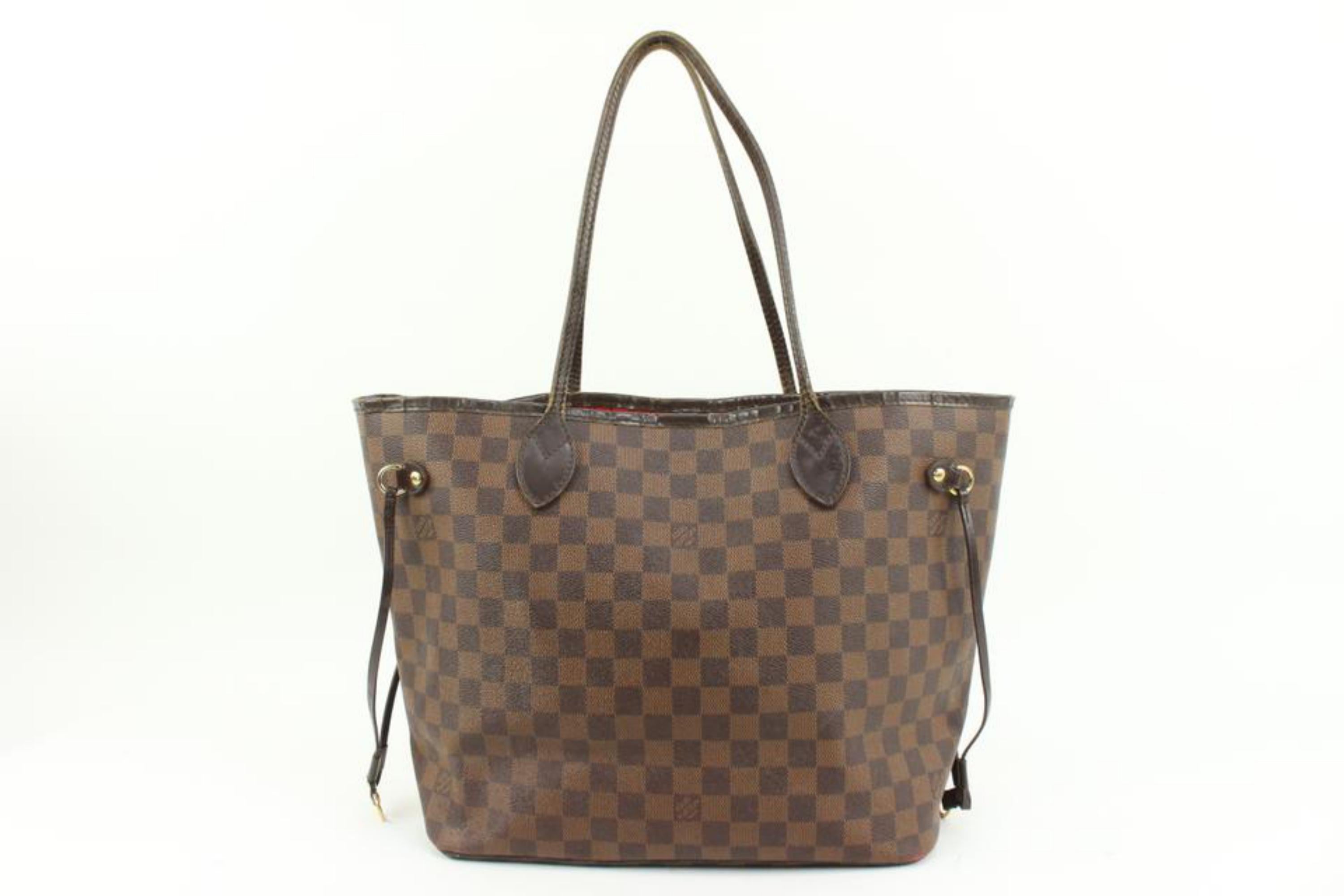 Louis Vuitton Damier Ebene Neverfull MM Tote Bag 88lv39s In Fair Condition For Sale In Dix hills, NY