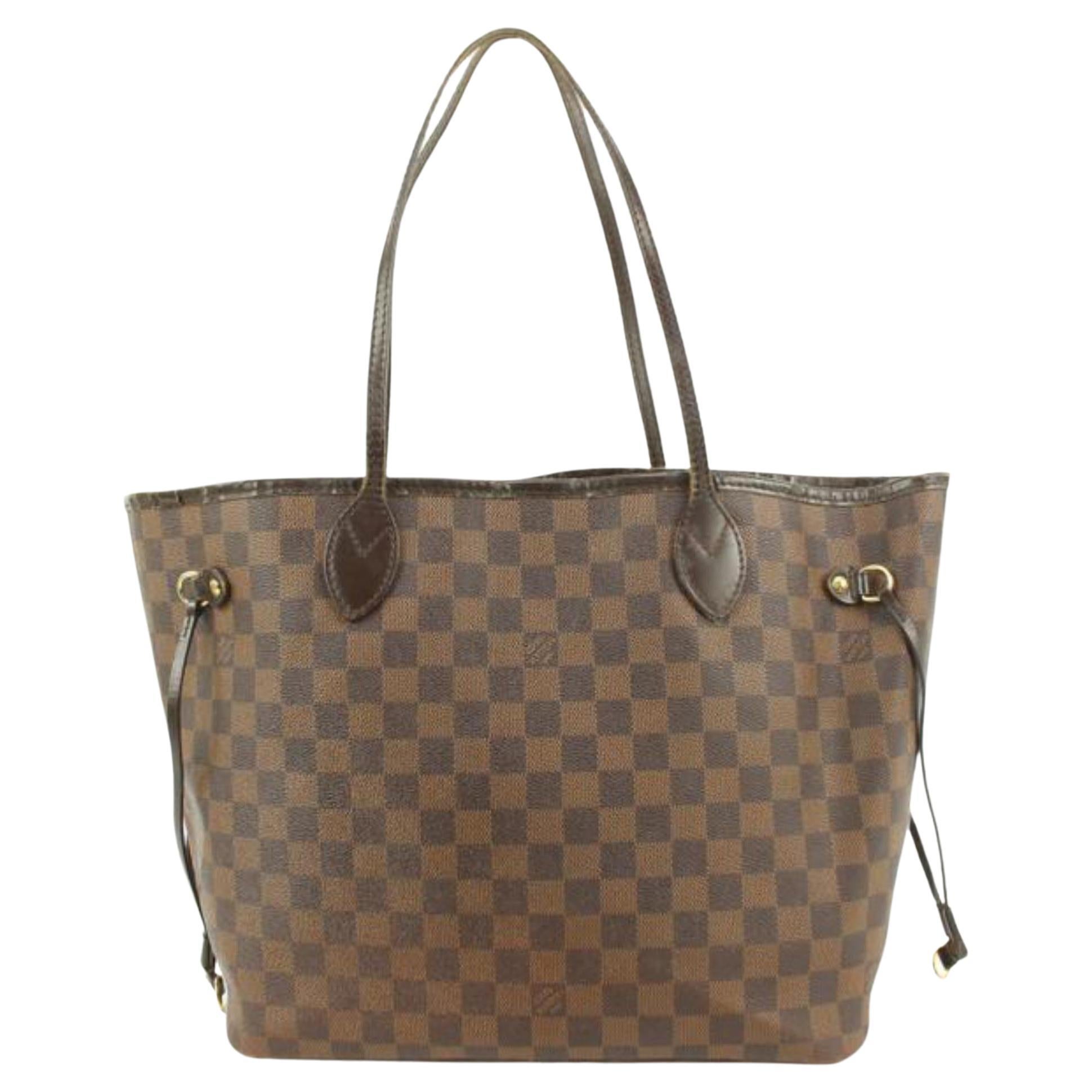 Louis Vuitton Damier Ebene Neverfull MM Tote Bag 88lv39s For Sale