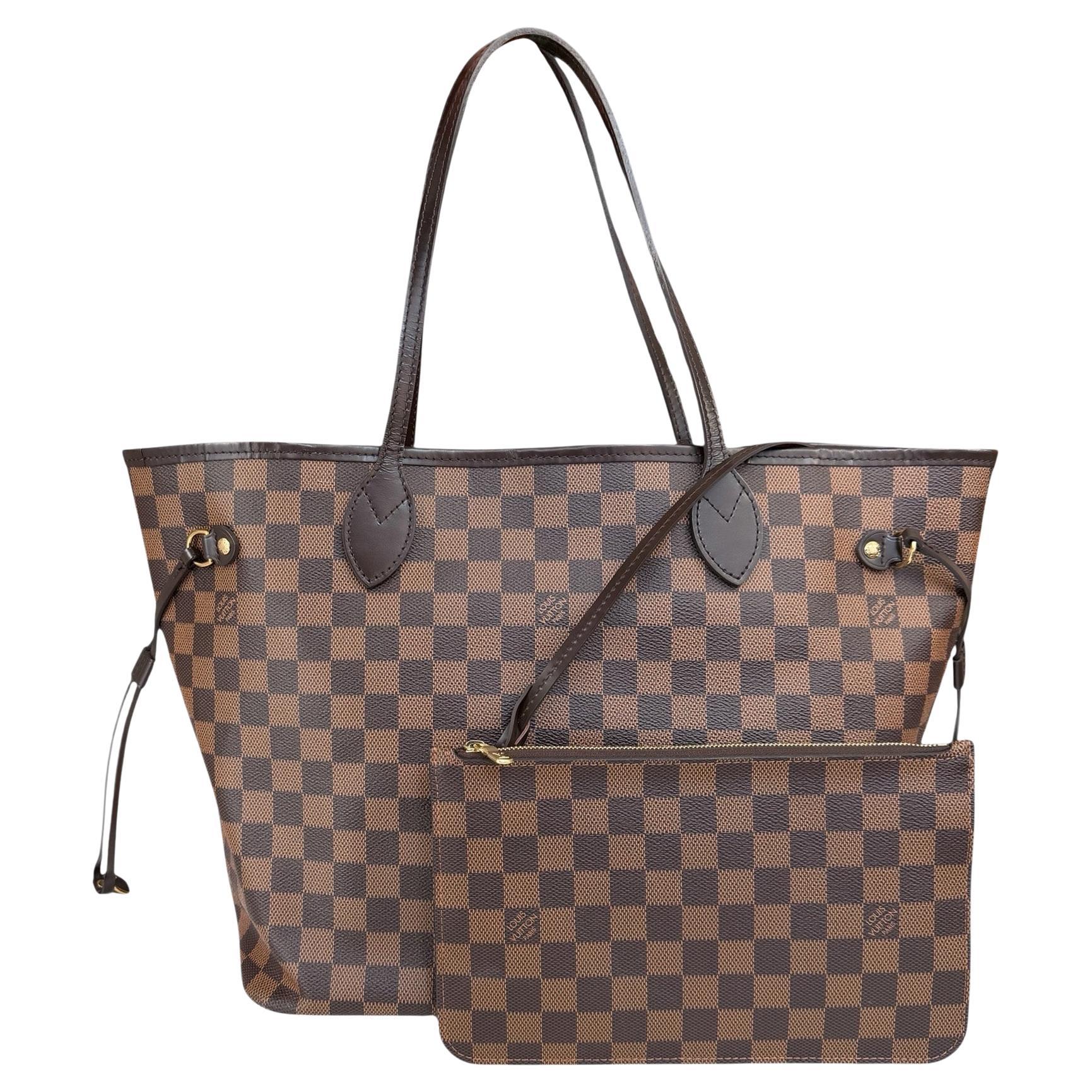 Louis Vuitton Damier Ebene Neverfull MM Tote Bag w/ Insert en vente