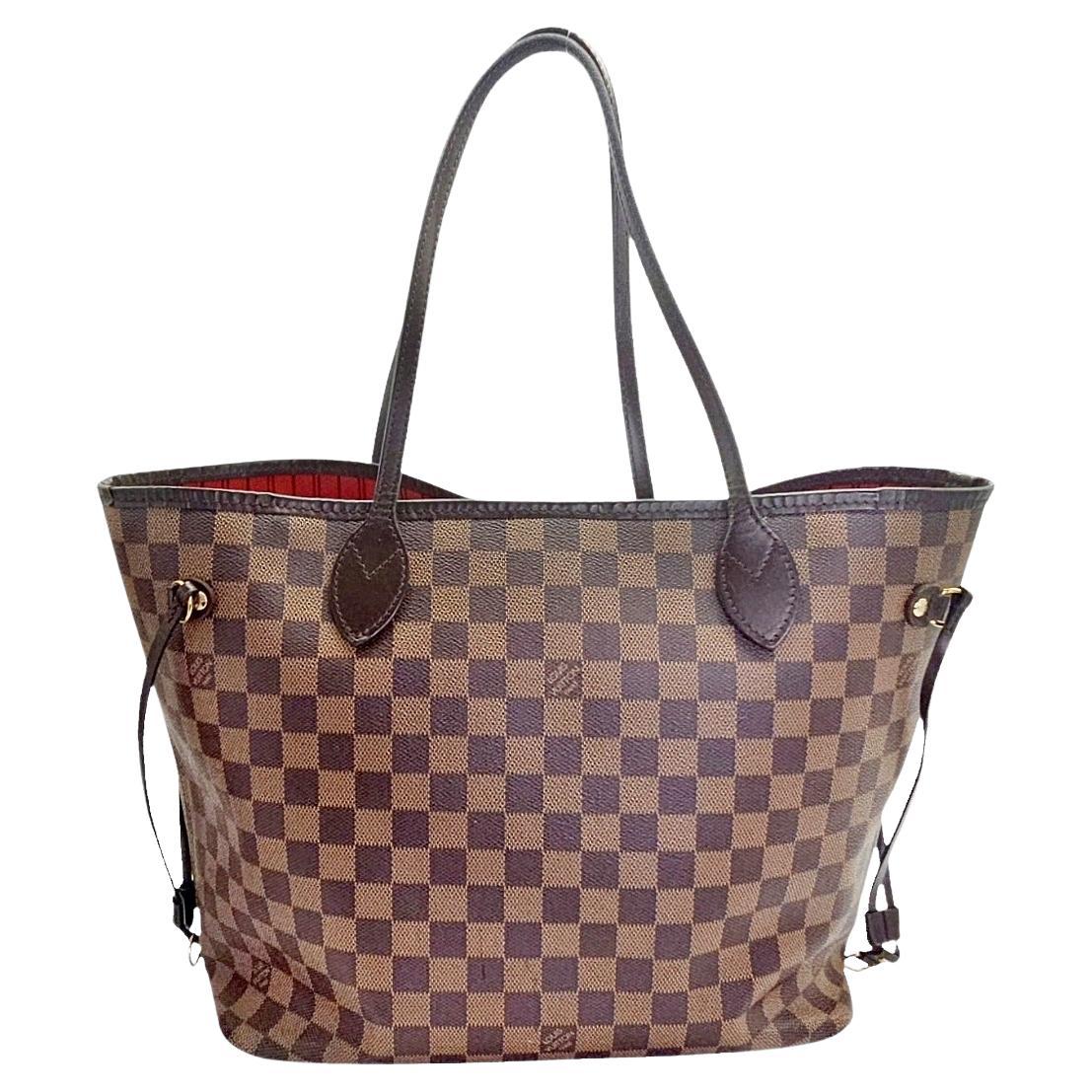 Louis Vuitton Damier Ebene Neverfull MM Tote For Sale
