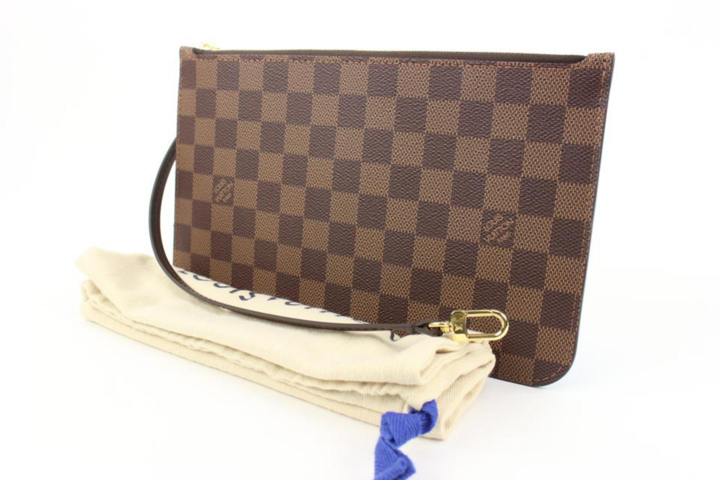 Louis Vuitton Damier Ebene Neverfull Pochette MM or GM Wristlet Pouch 27lv217s
Date Code/Serial Number: RFID Chip
Measurements: Length:  9.75