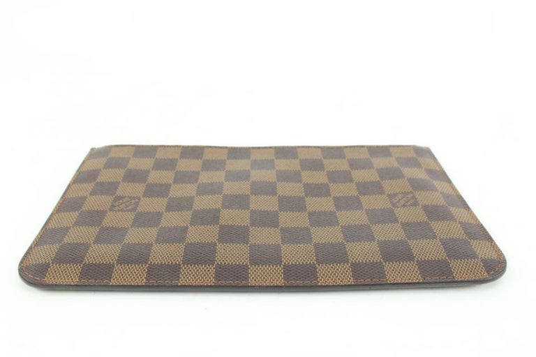 Louis Vuitton Damier Ebene Neverfull Pochette MM or GM Zip Pouch Clutch