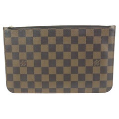 Used Louis Vuitton Damier Ebene Neverfull Pochette MM or GM Zip Pouch Clutch 6lv318s