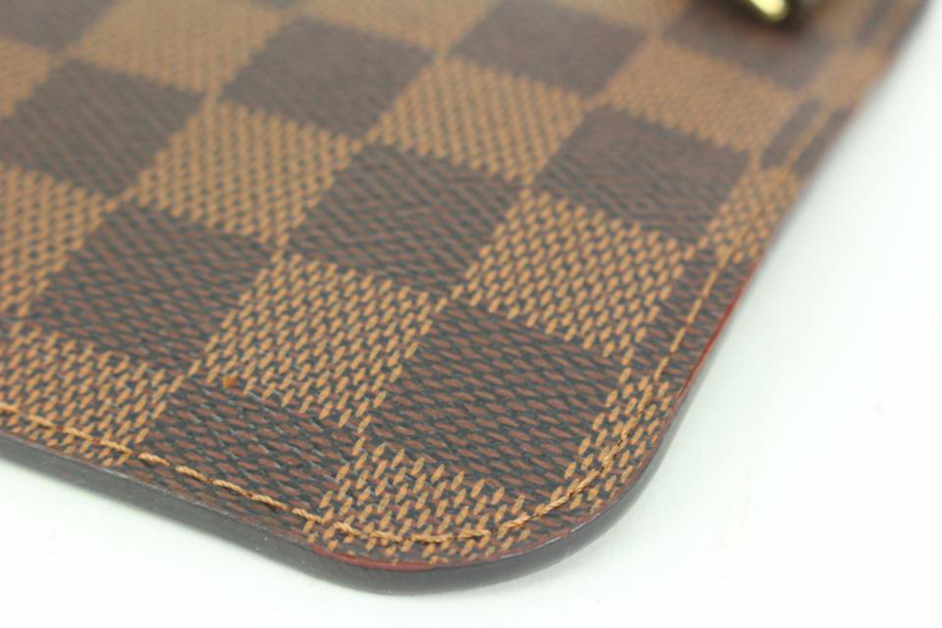 Louis Vuitton Damier Ebene Neverfull Pochette PM Handgelenkstasche 41lk66 im Angebot 7