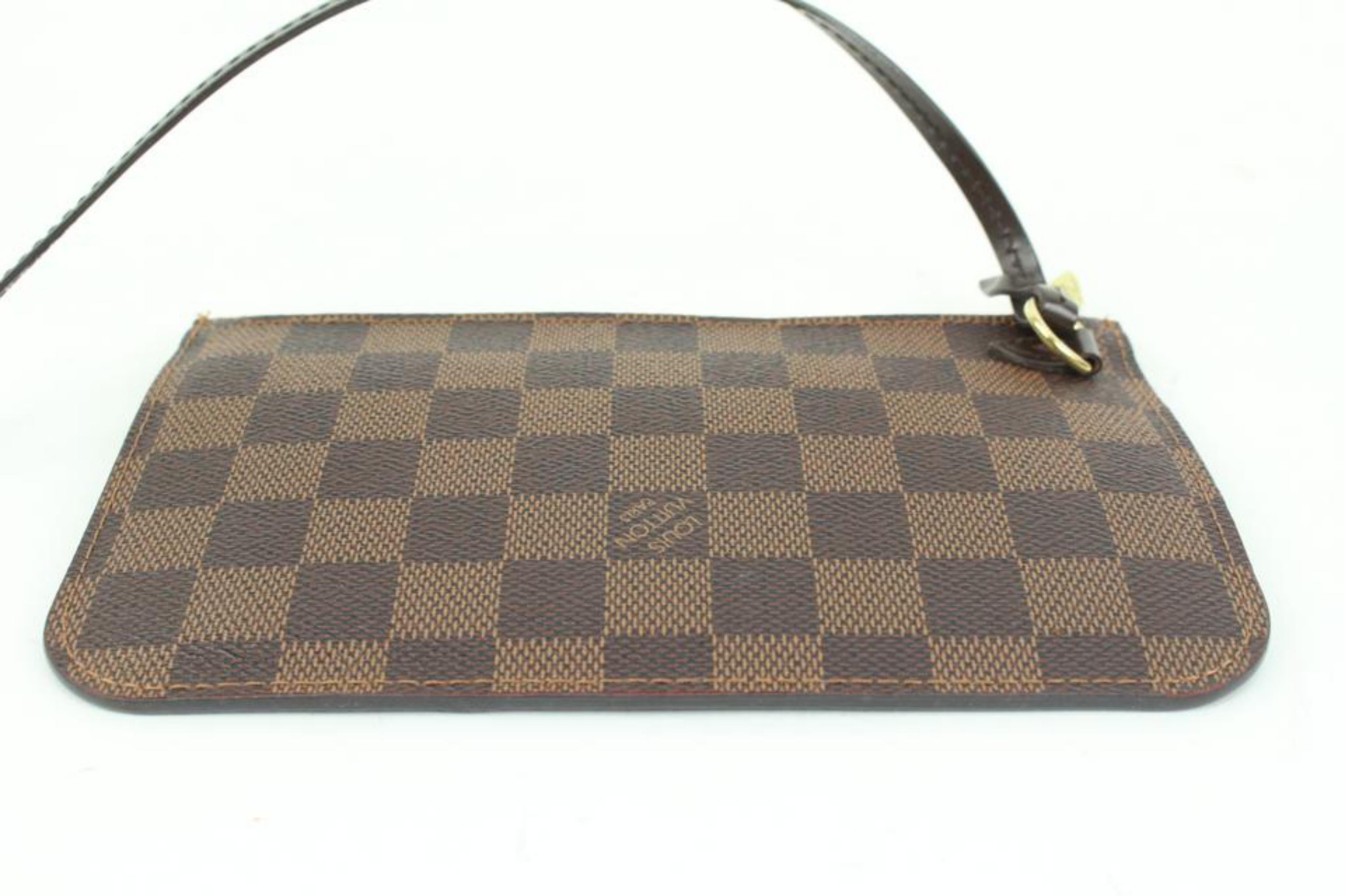 Louis Vuitton Damier Ebene Neverfull Pochette PM Handgelenkstasche 41lk66 im Angebot 4