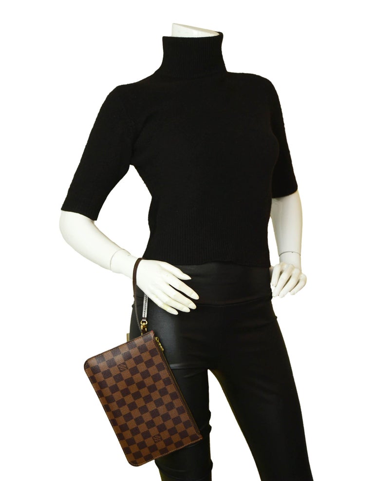Louis Vuitton Ebene Neverfull Pochette Wristlet Bag For Sale at 1stDibs | louis wristlet, louisvuitton wristlet